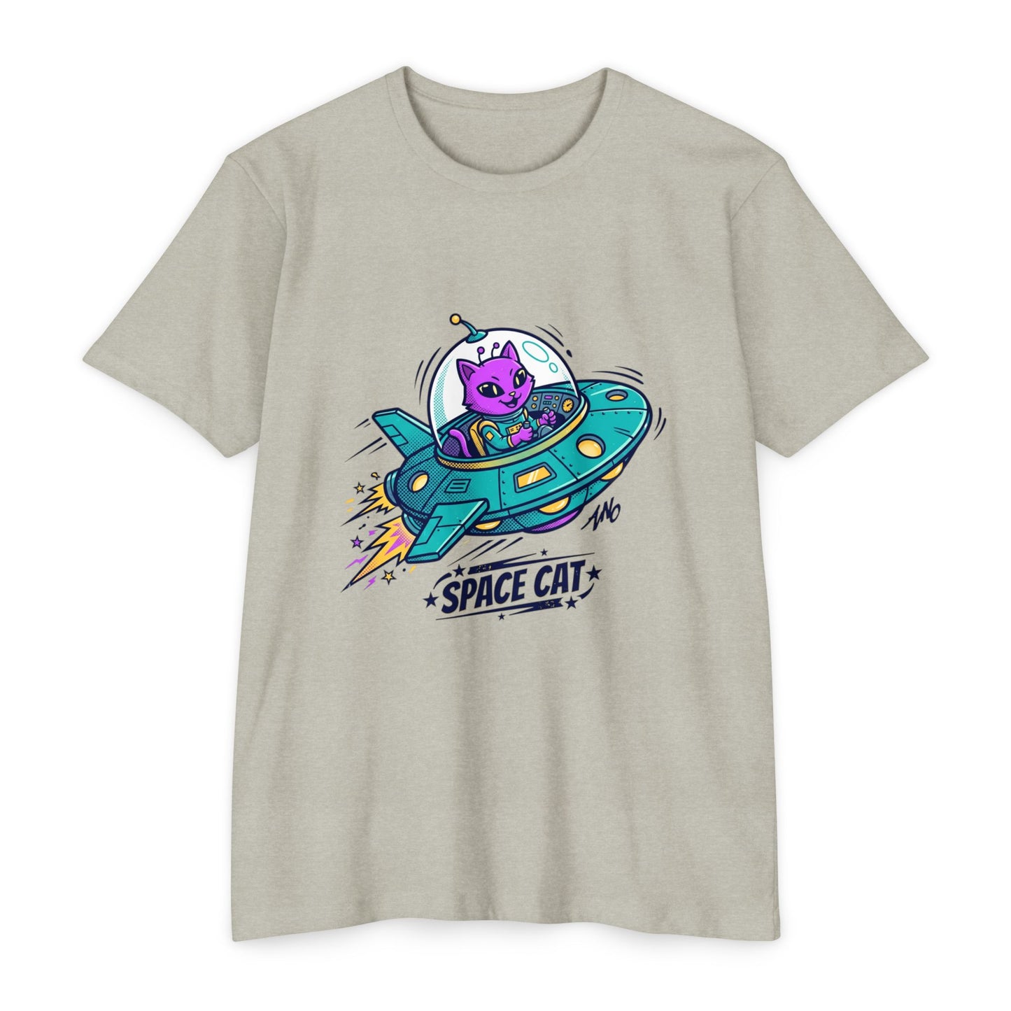 Retro Space Cat T-Shirt — UFO Graphic Tee