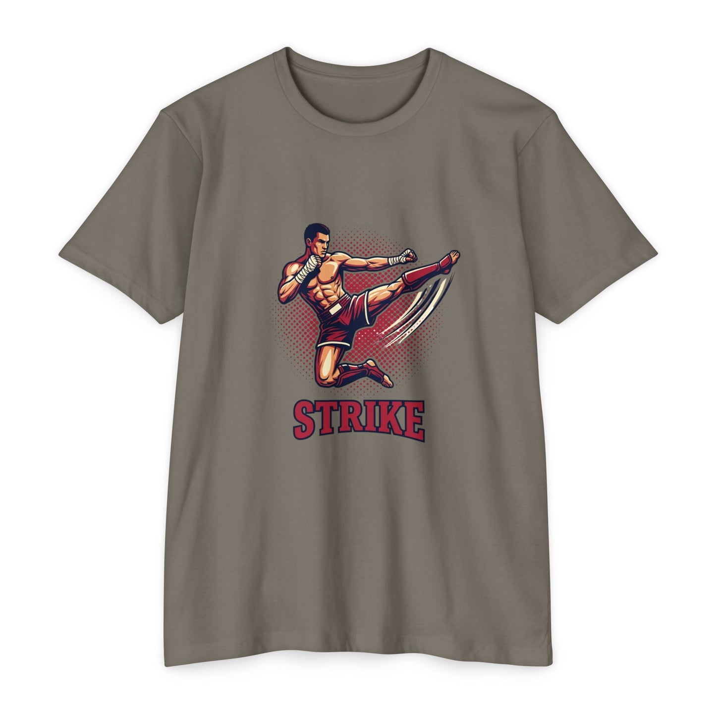 Camiseta de Chute de Artes Marciais — Camiseta Gráfica Retrô 'STRIKE' de Lutador