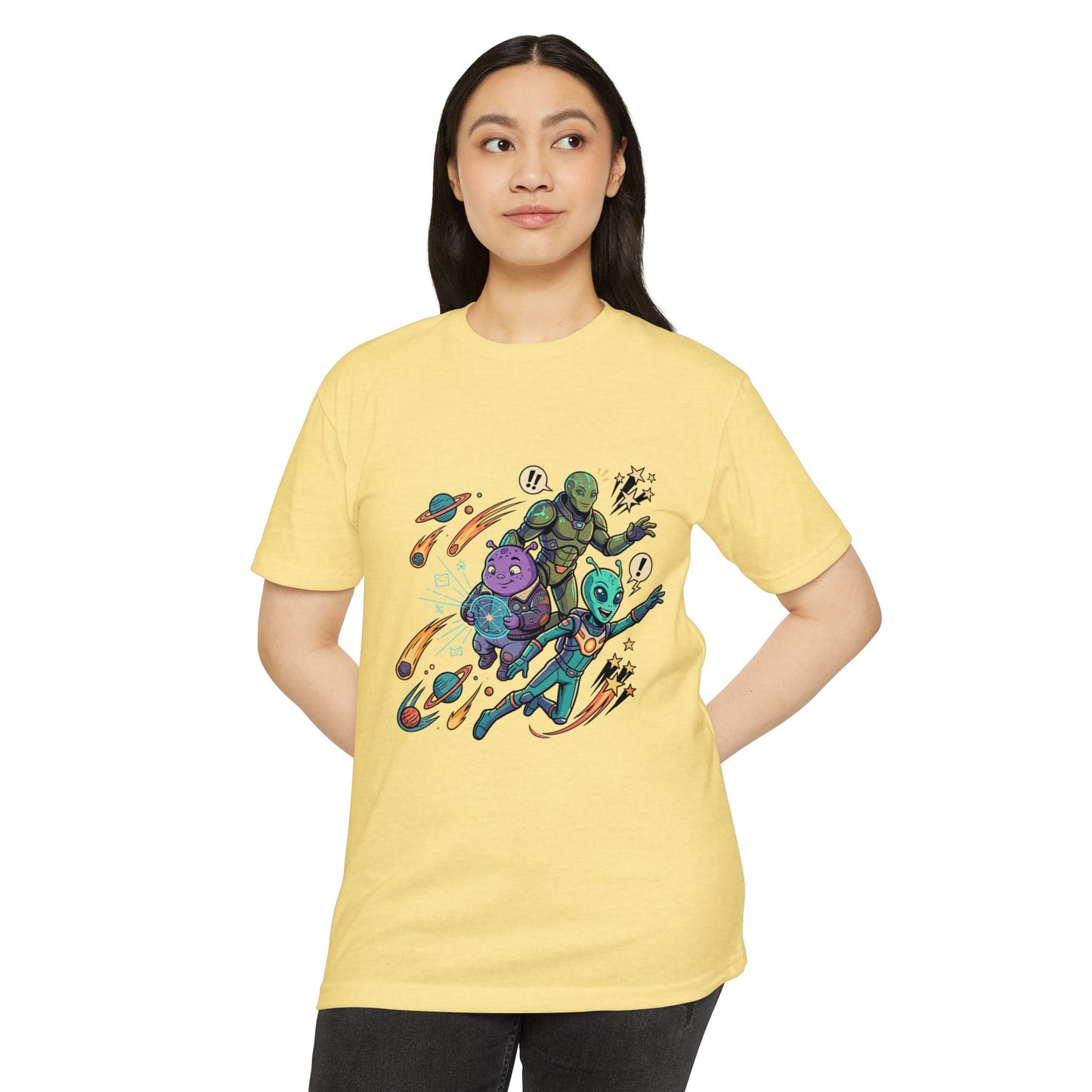 Alien Skate Crew T-Shirt — Retro Space Skateboarding Graphic Tee