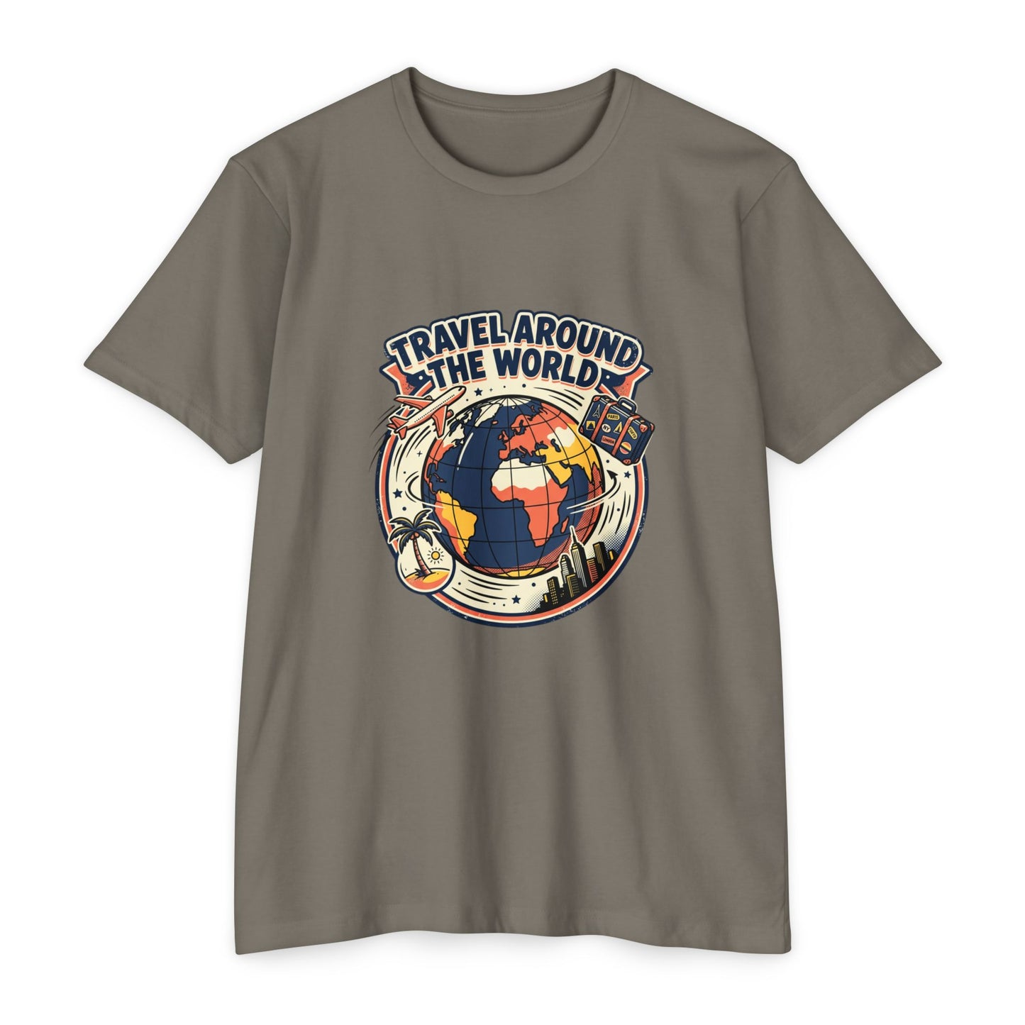 Vintage 'Travel Around the World' Globe Adventure T-Shirt