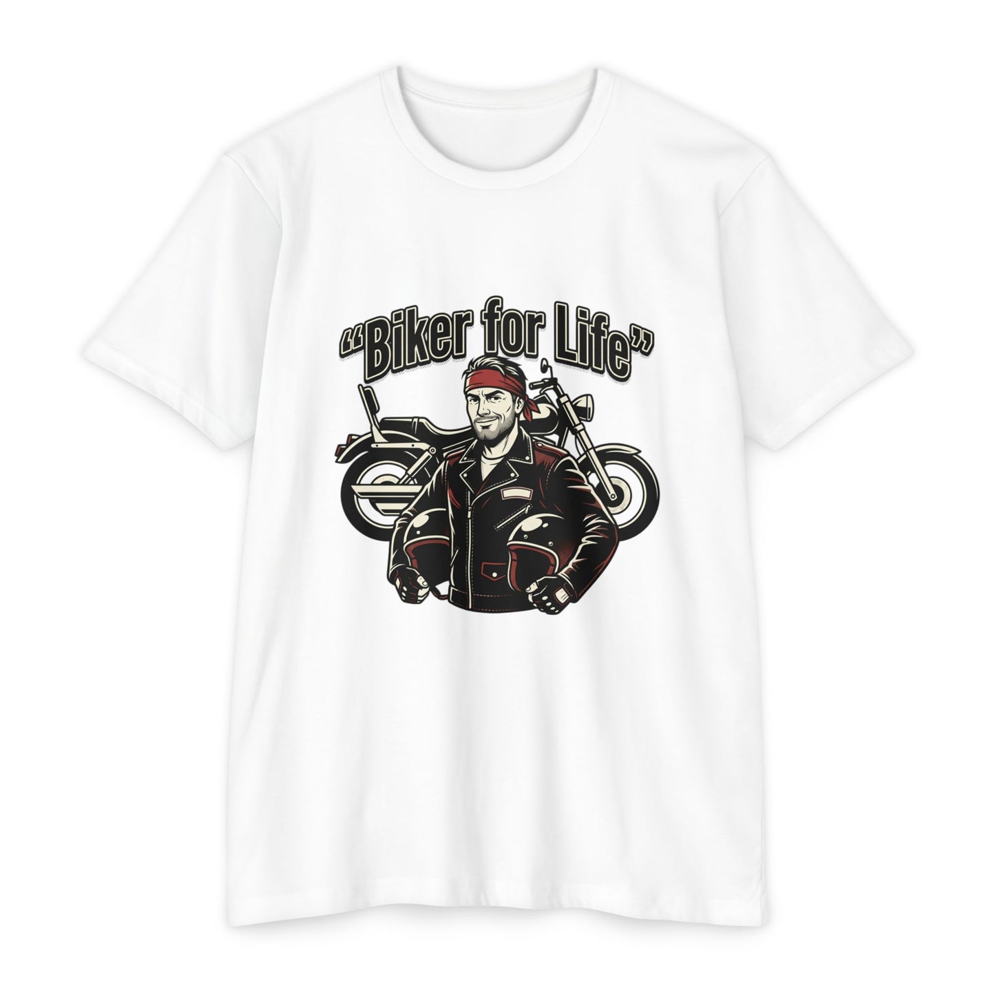 Biker For Life Vintage Motorcycle T-Shirt