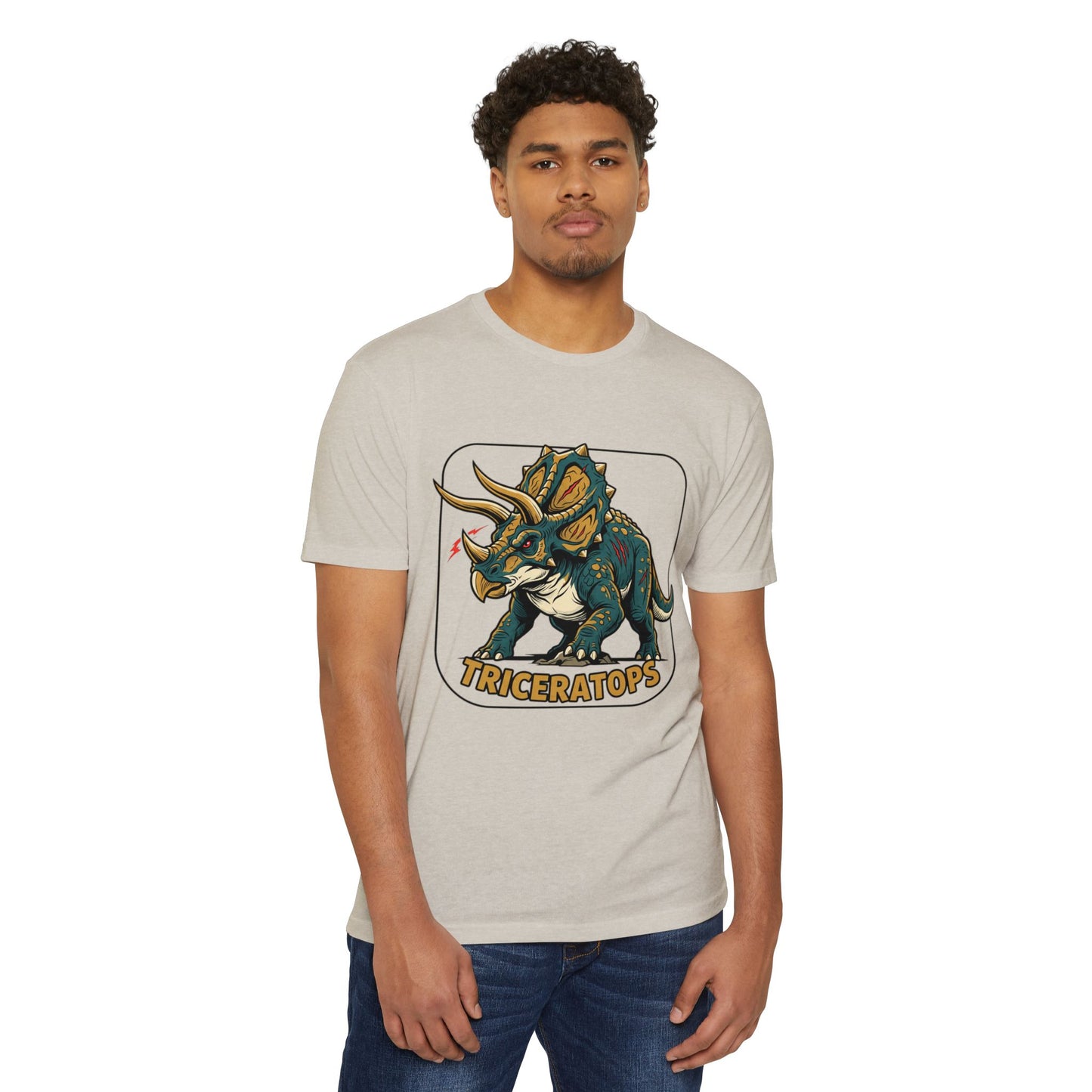 Triceratops Graphic T-Shirt — Retro Dinosaur Tee for Kids & Adults