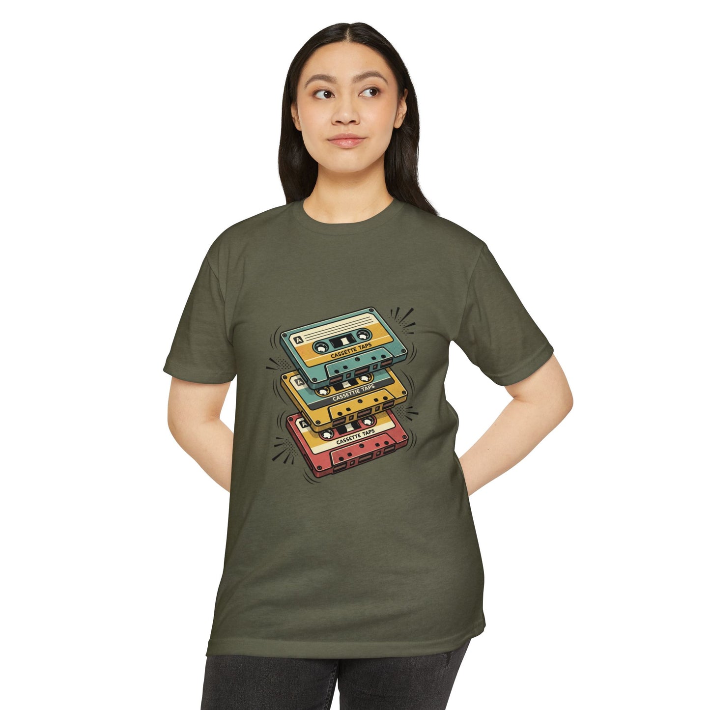 Retro Cassette Stack T-Shirt — Vintage 80s Music Tee