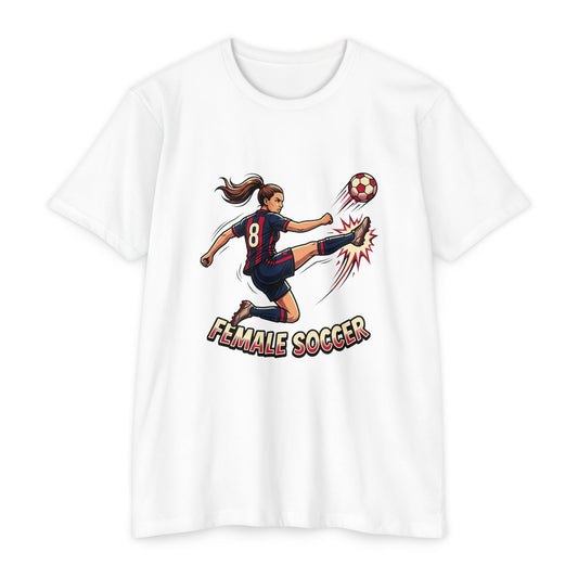Female Soccer Player Graphic T-Shirt – Women’s Soccer Tee
