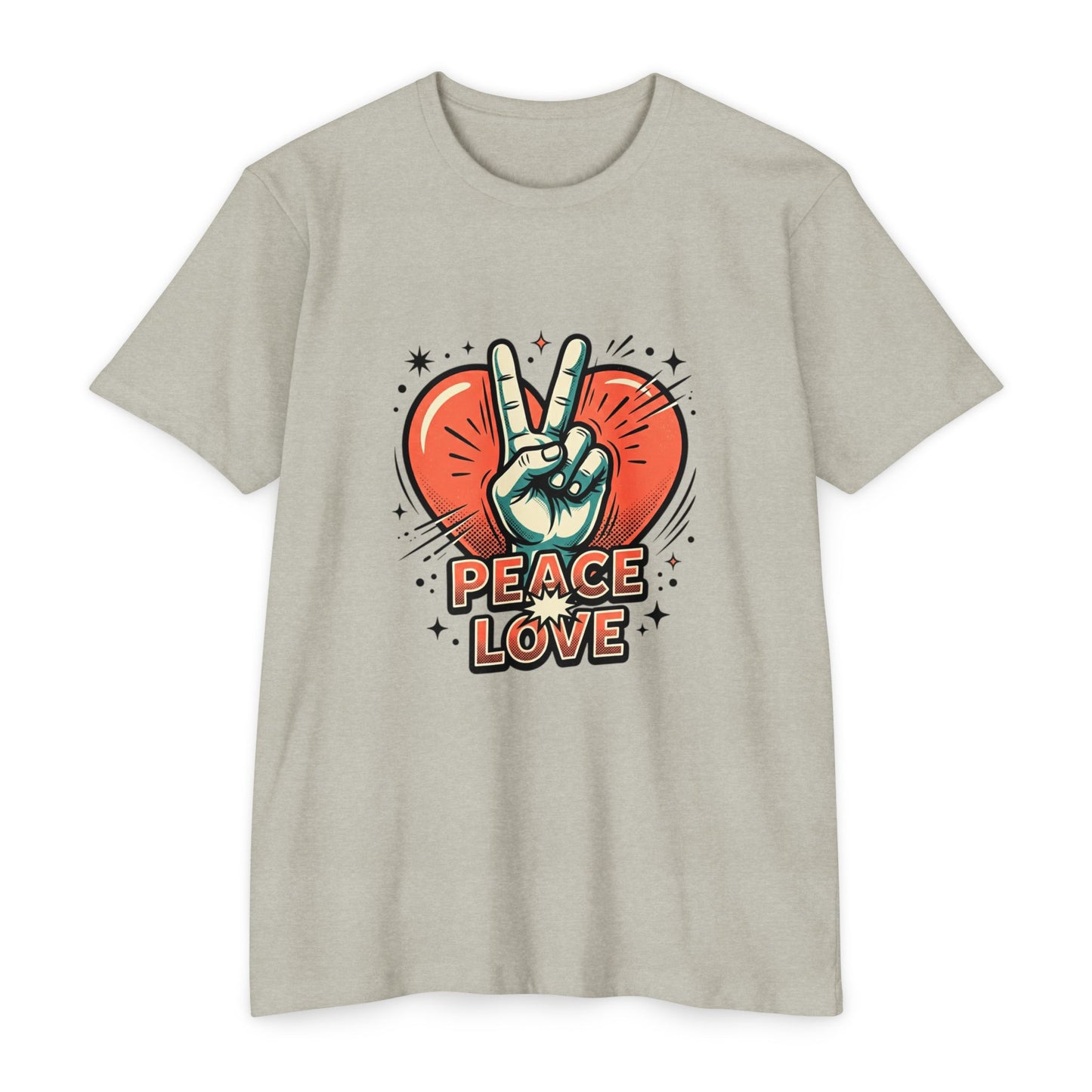 Peace Love Graphic T-Shirt — Retro Vibe Peace Sign Tee
