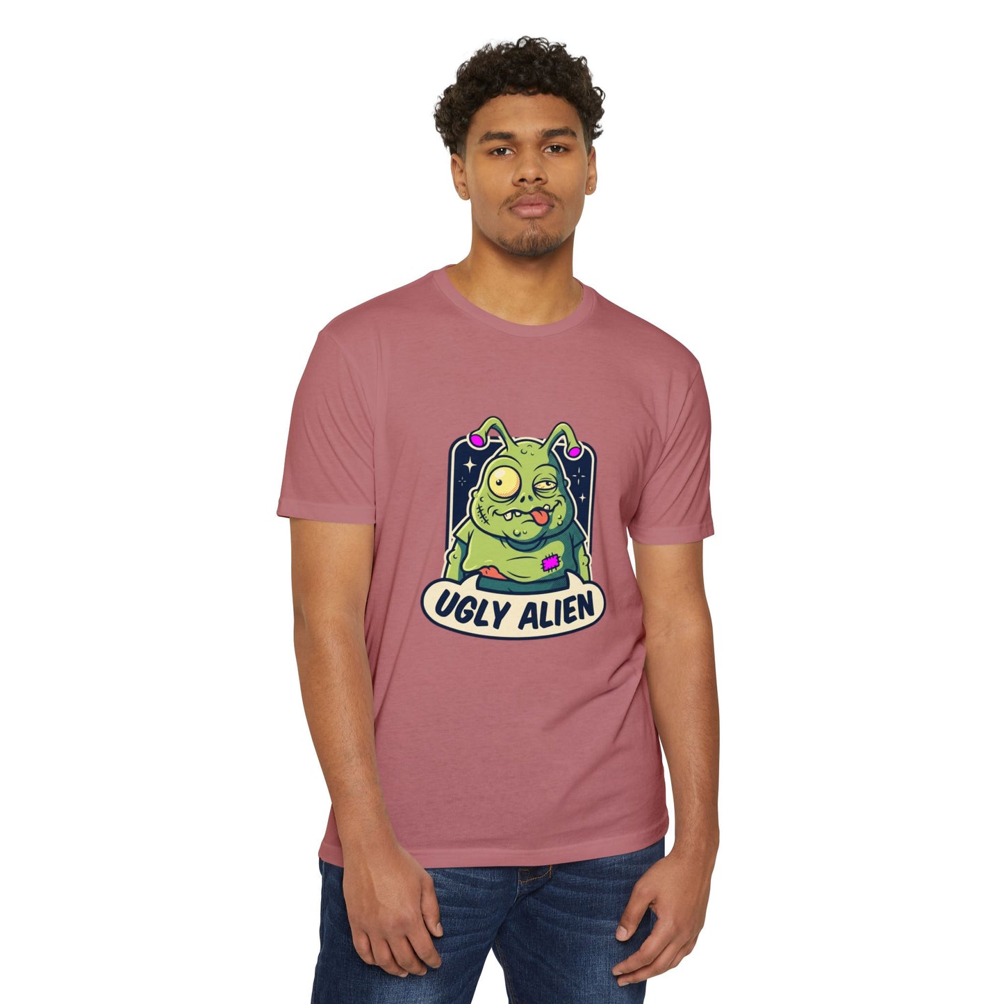 Funny Cute Green Alien T-Shirt — "Ugly Alien" Graphic Tee