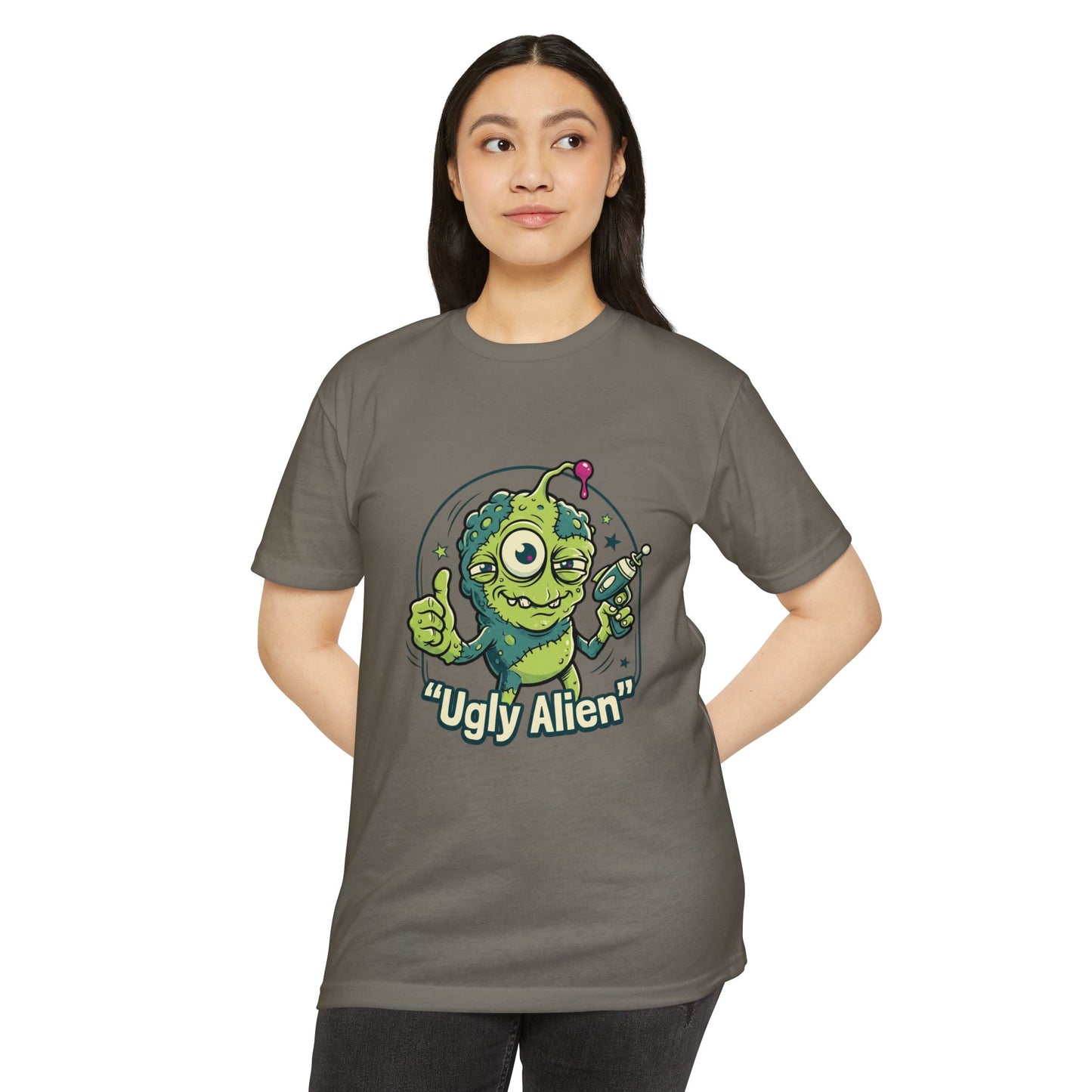 Ugly Alien Retro Cartoon Space Creature T-Shirt