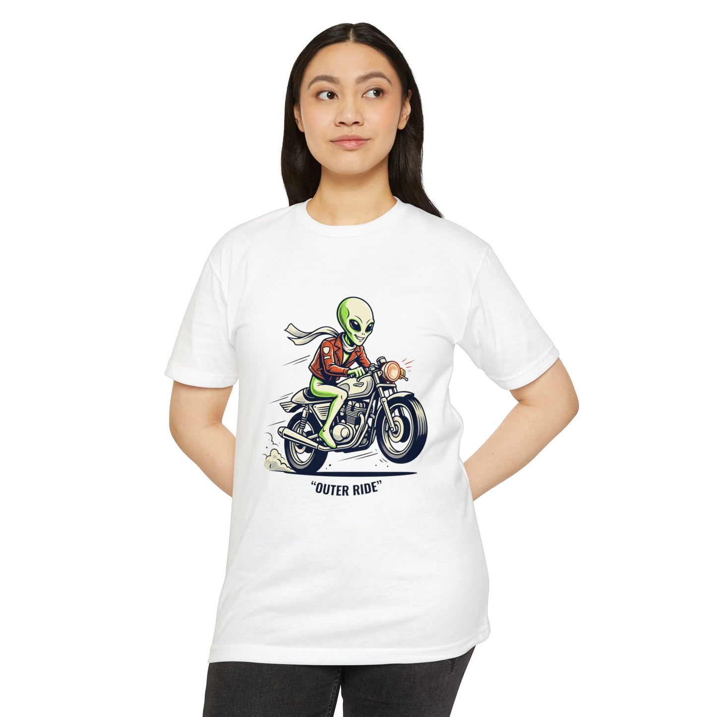 Alien Motorcyclist "Outer Ride" T-Shirt