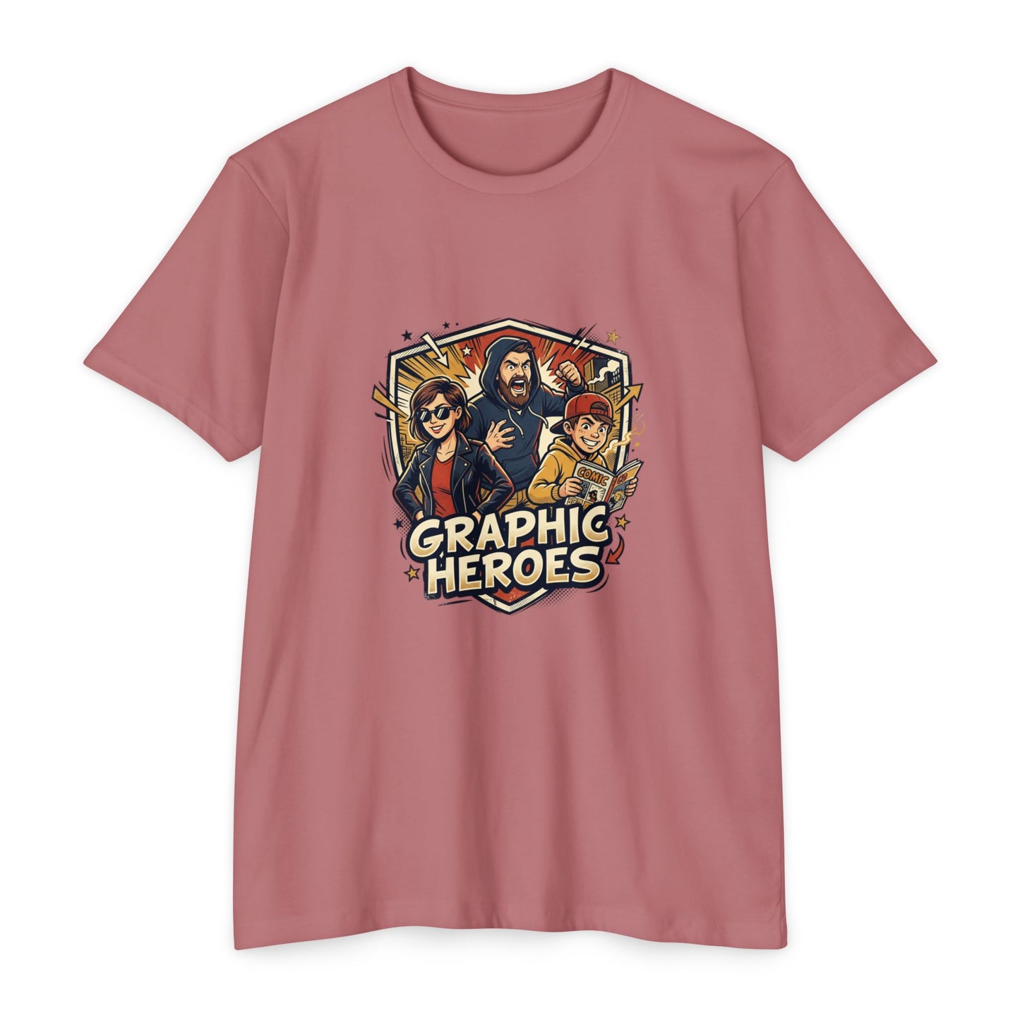 Retro Comic Heroes T-Shirt — Graphic Crew Tee