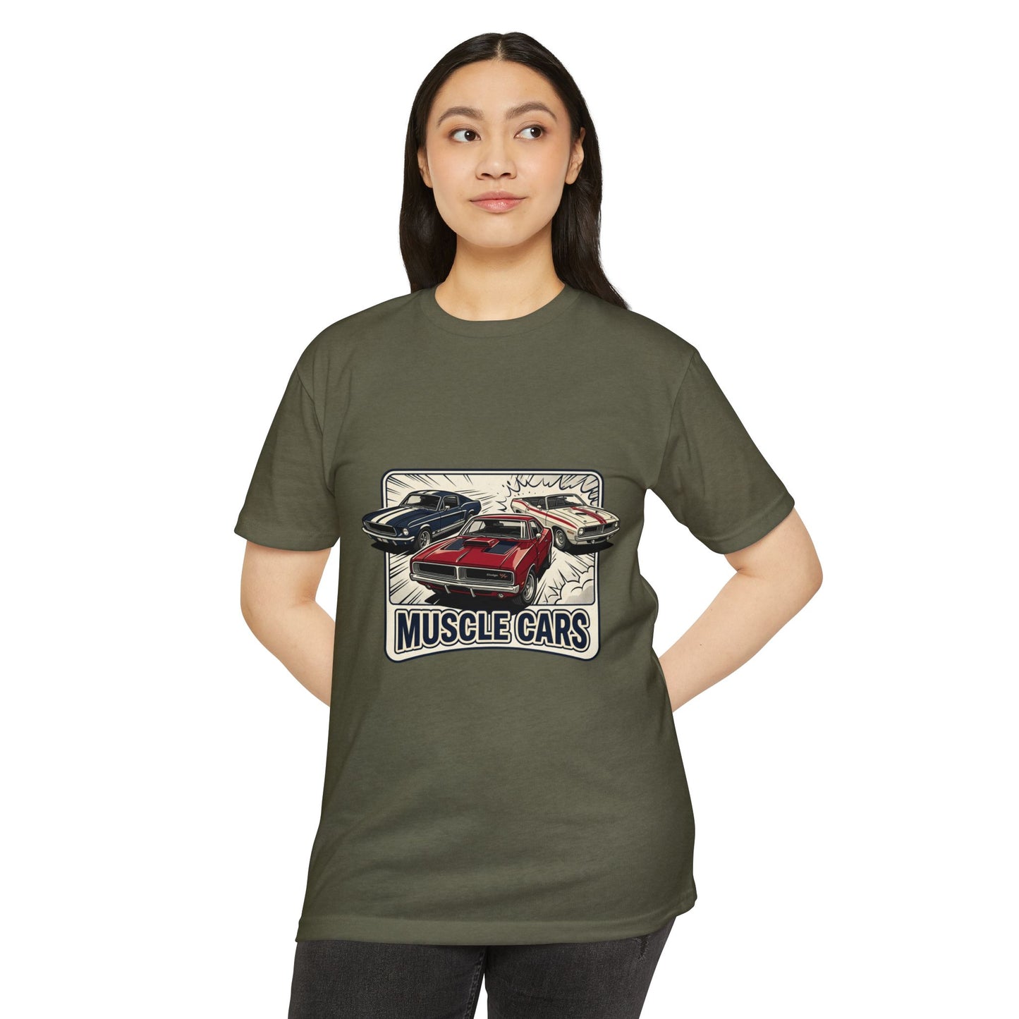 Retro Muscle Cars Graphic T-Shirt — Vintage Hot Rod Design
