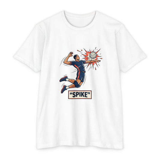 Camiseta Gráfica de Voleibol con Remate — Camiseta con Ilustración Retro de Jugador