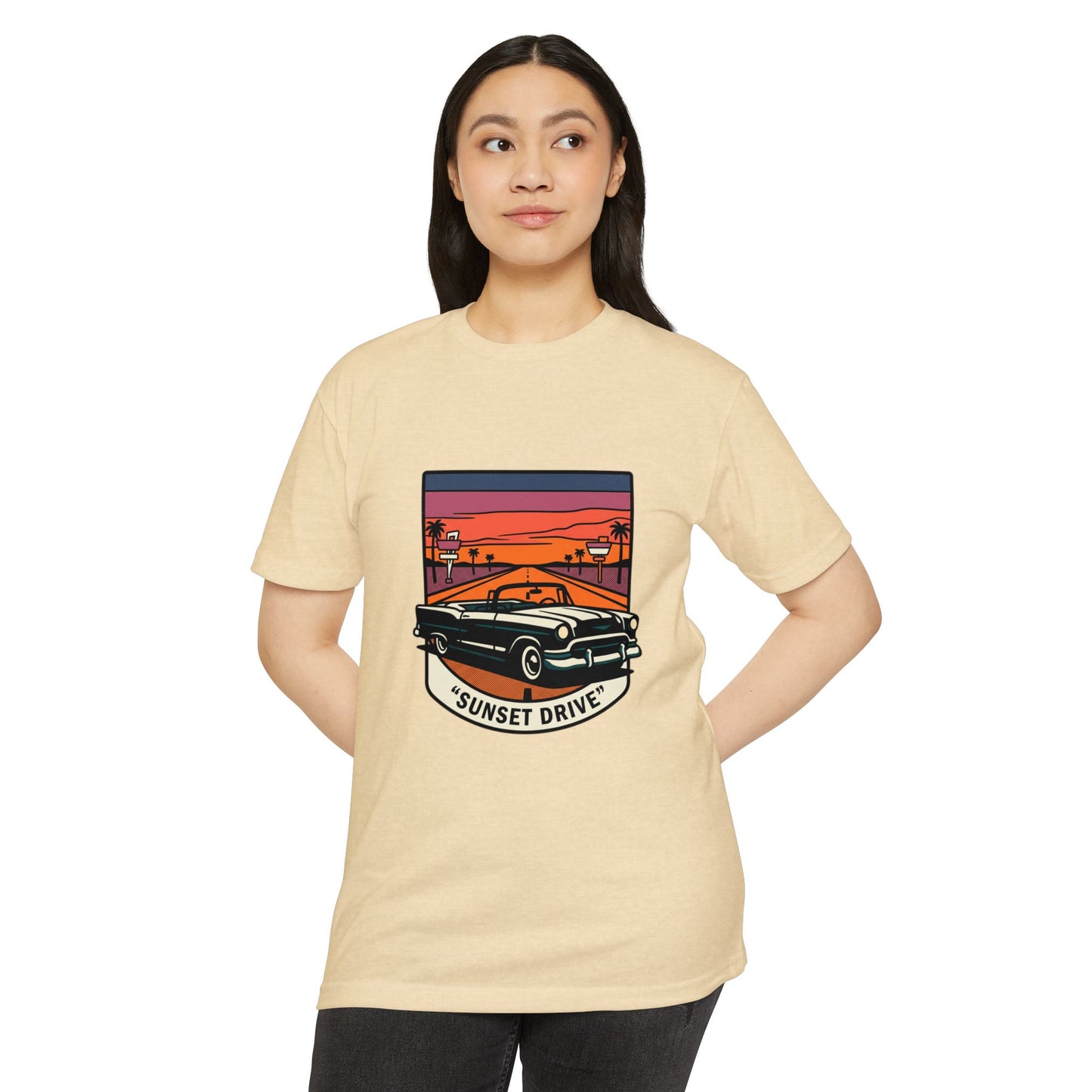 Sunset Drive Vintage Car T-Shirt