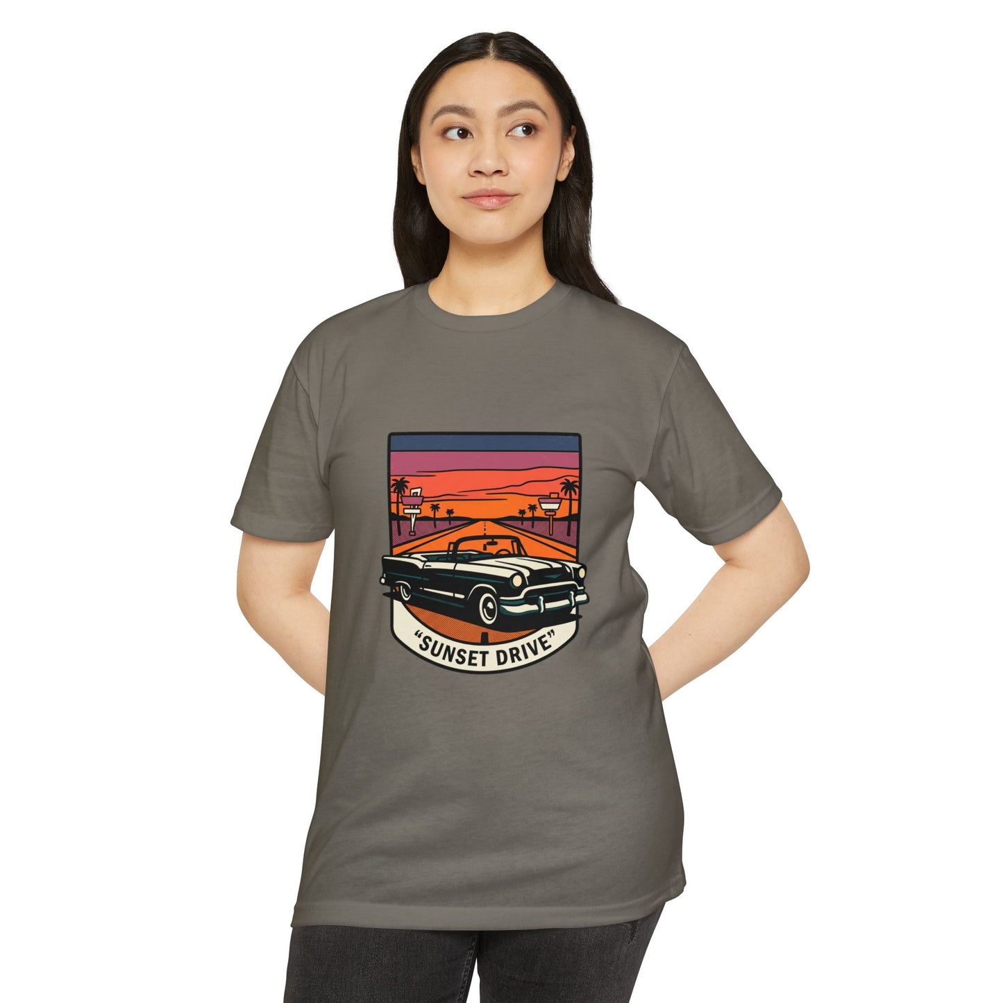 Sunset Drive Vintage Car T-Shirt
