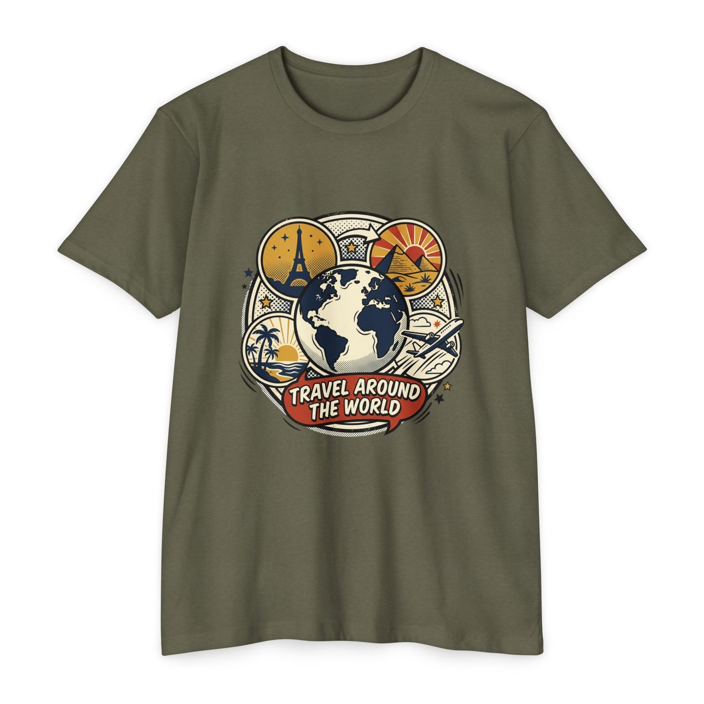 Vintage 'Travel Around The World' Globe Adventure T-Shirt