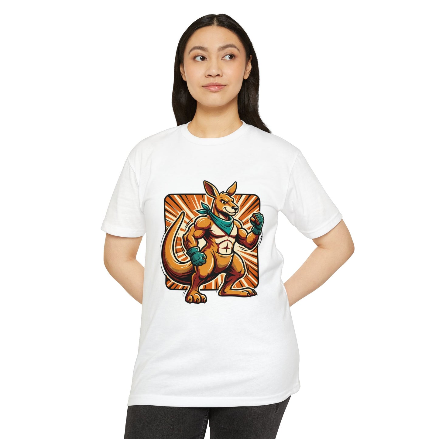 Camiseta con gráfico de canguro boxeador – Camiseta retro con mascota de luchador