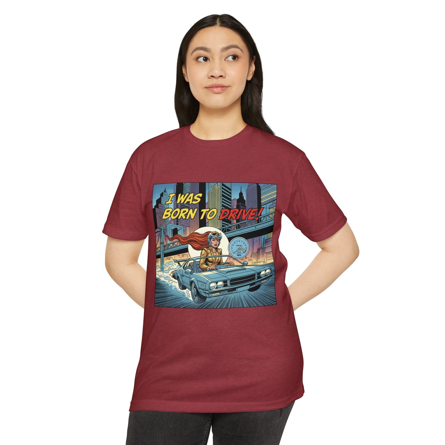 I Was Born to Drive Retro Comic Car T-Shirt