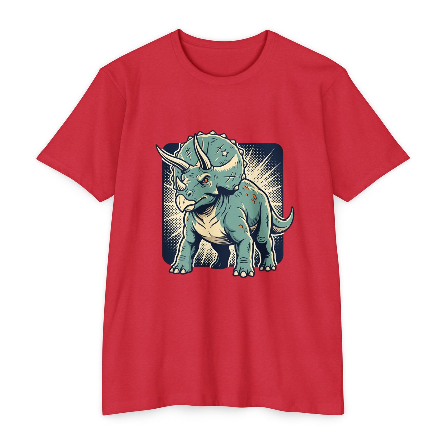 Retro Triceratops Graphic T-Shirt — Vintage Dino Illustration Tee