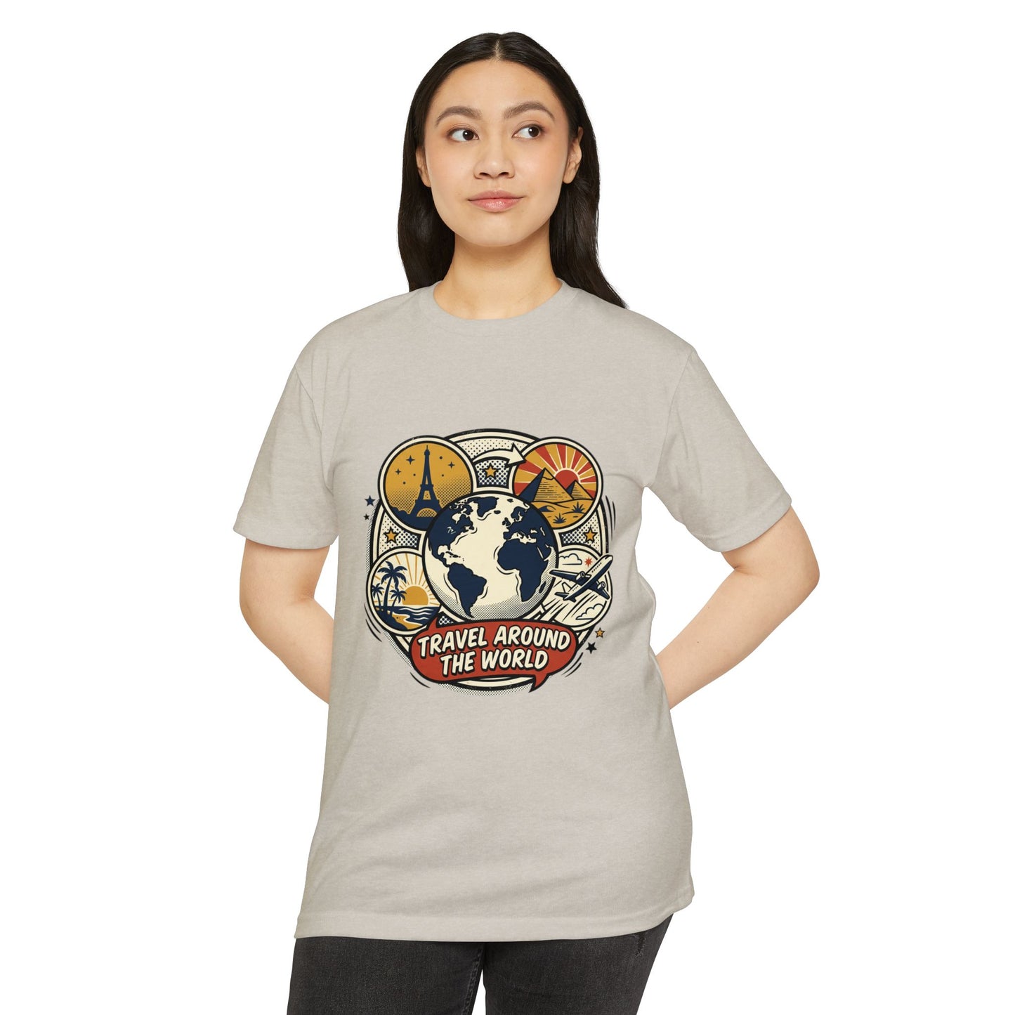 Vintage 'Travel Around The World' Globe Adventure T-Shirt