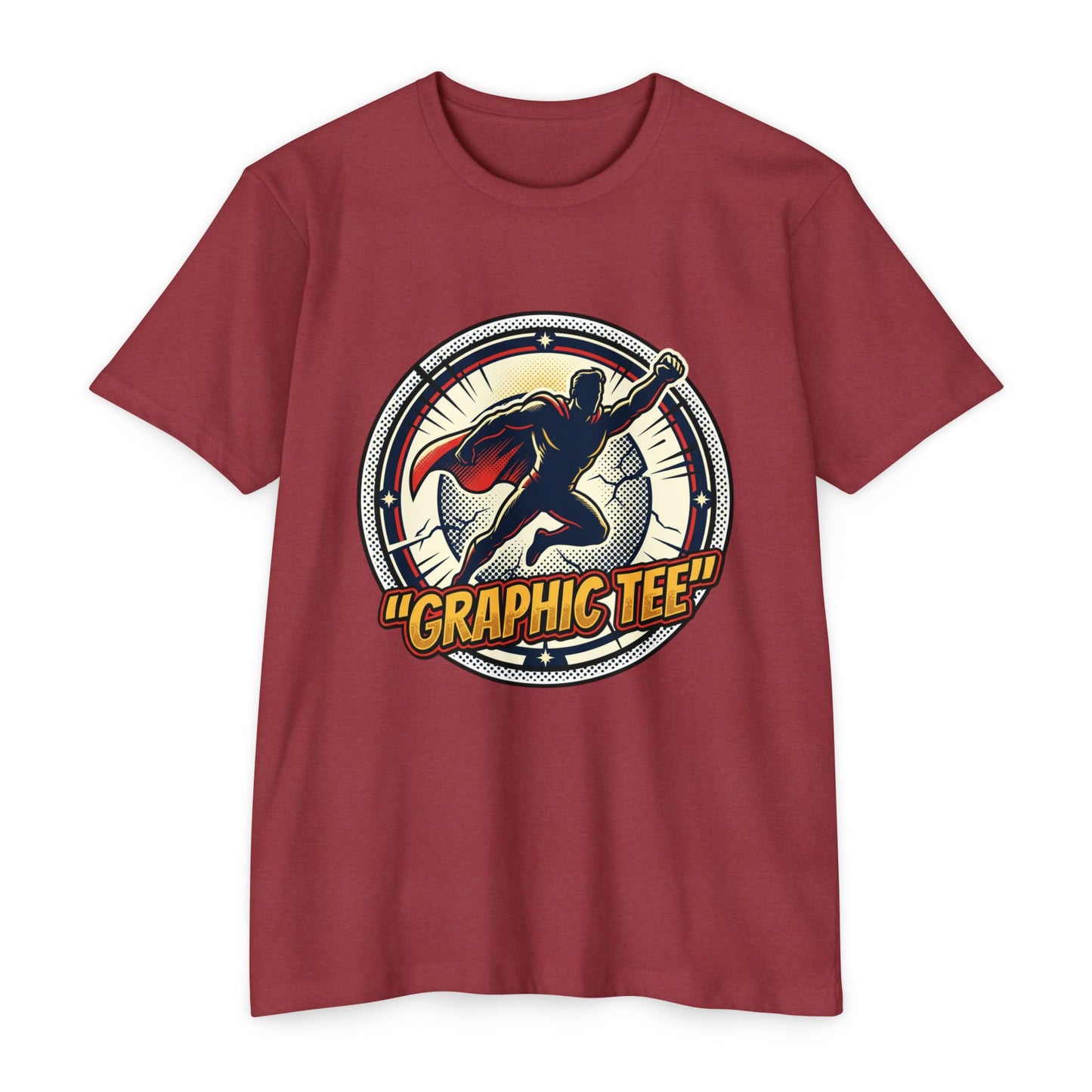 Retro Comic Superhero Cape Graphic Tee