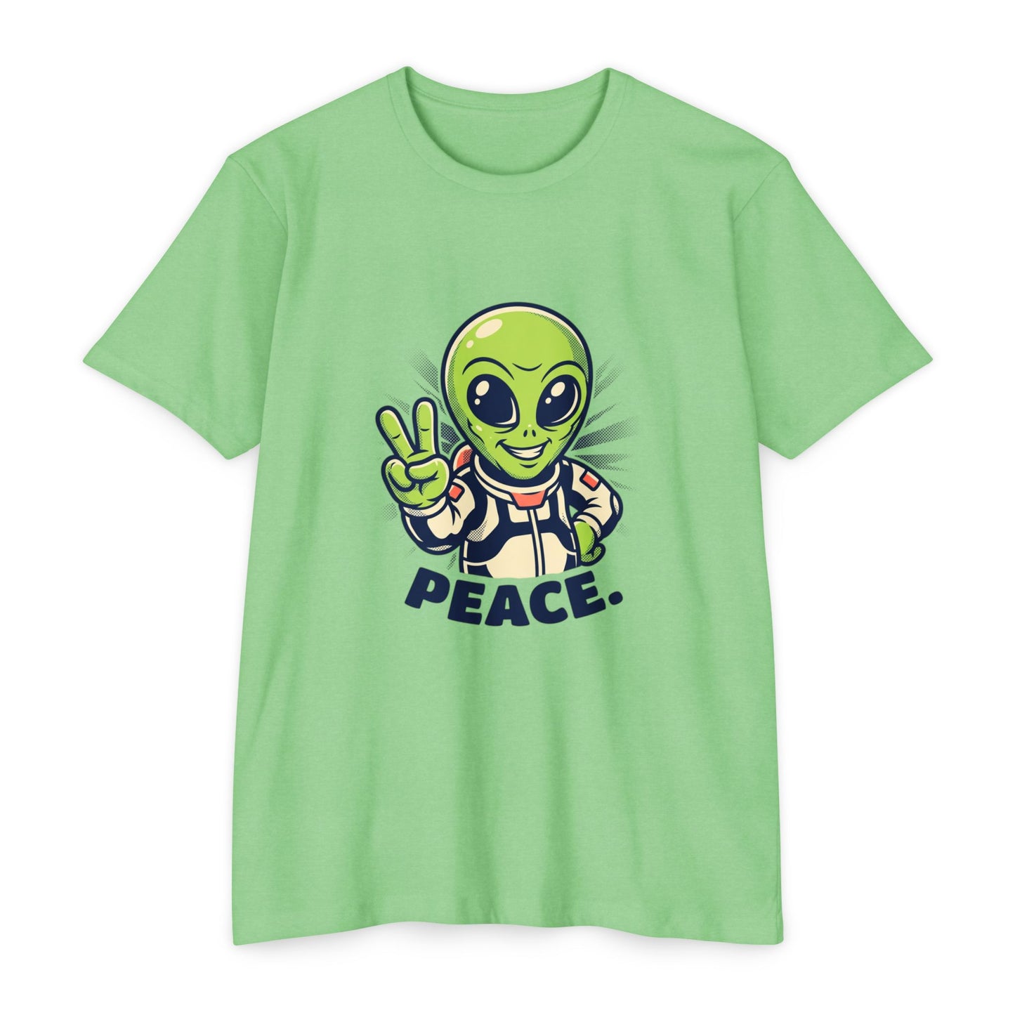 Alien Peace T-Shirt — Cute Green Astronaut Giving Peace Sign