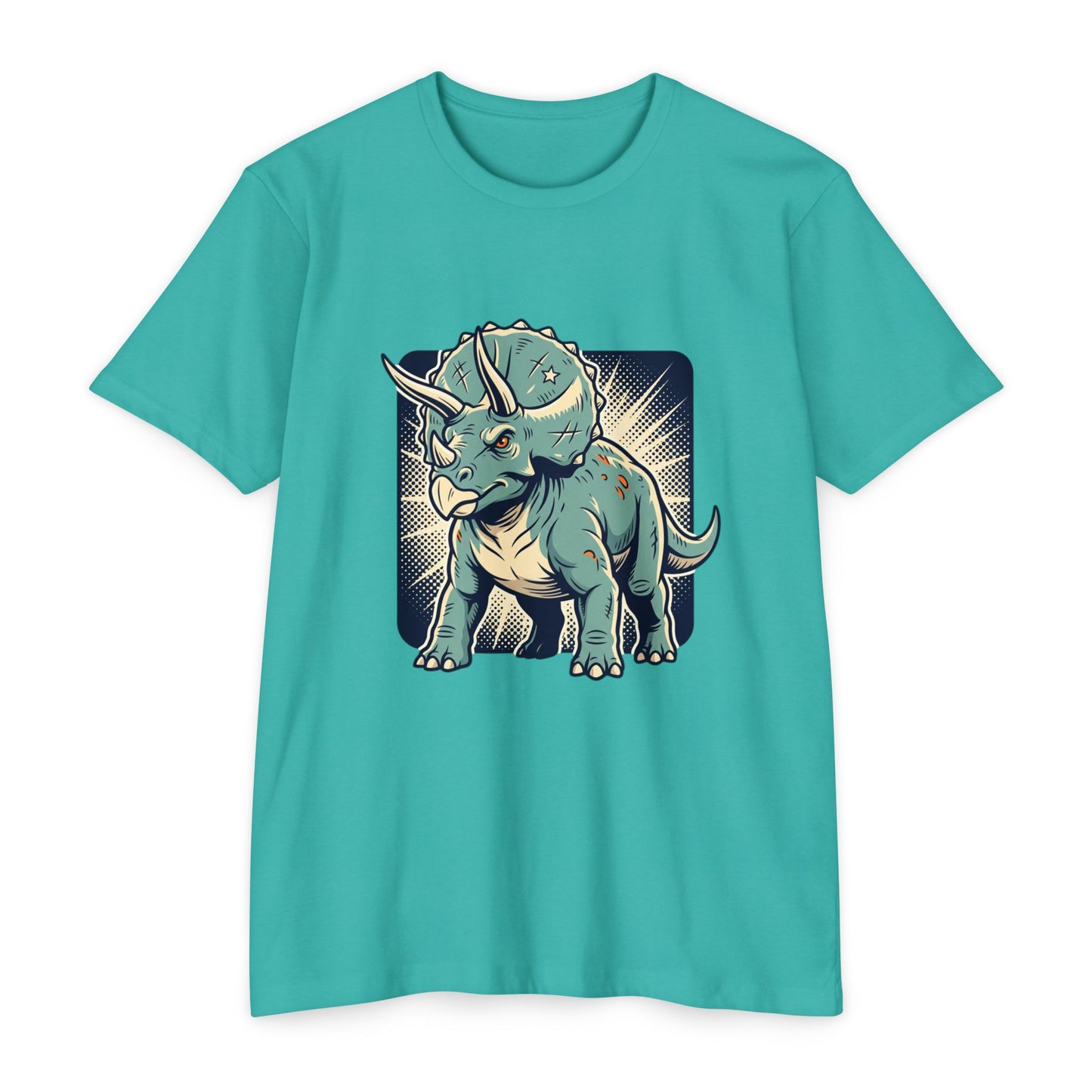 Retro Triceratops Graphic T-Shirt — Vintage Dino Illustration Tee