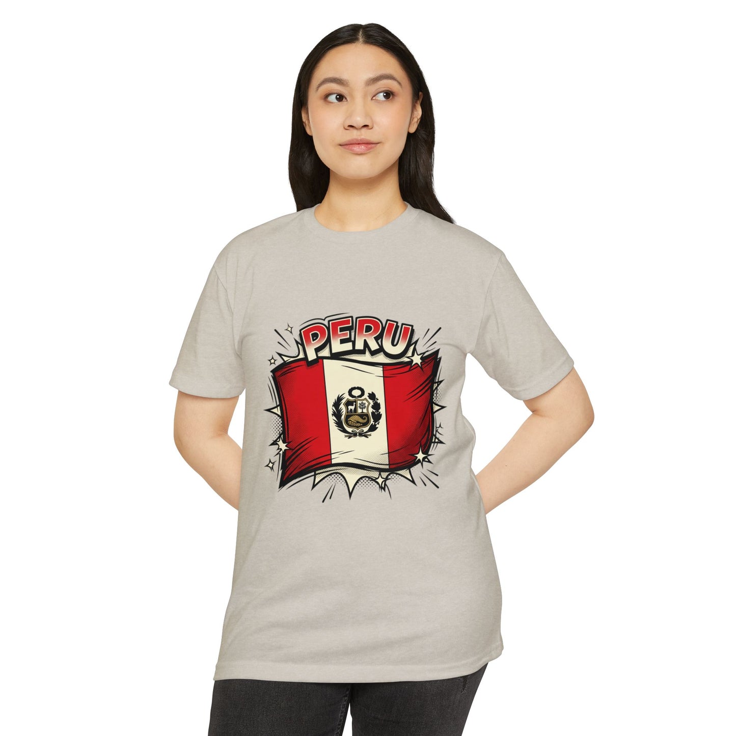 Peru Flag Retro Crest T-Shirt