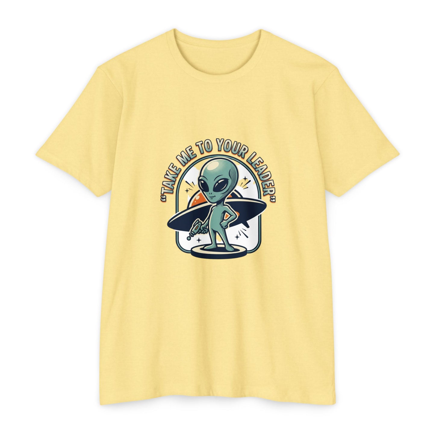 Alien Surfer T-Shirt — "Take Me to Your Leader" Graphic Tee
