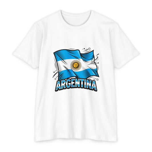 Argentina Flag Waving Graphic T-Shirt