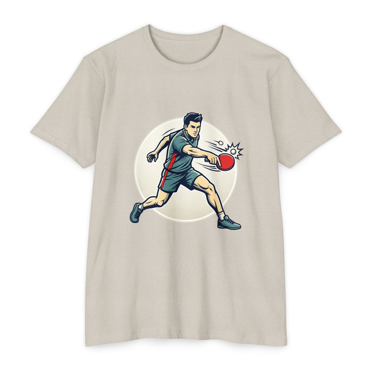Table Tennis Player Illustration T-Shirt — Ping Pong Athlete Graphic Tee