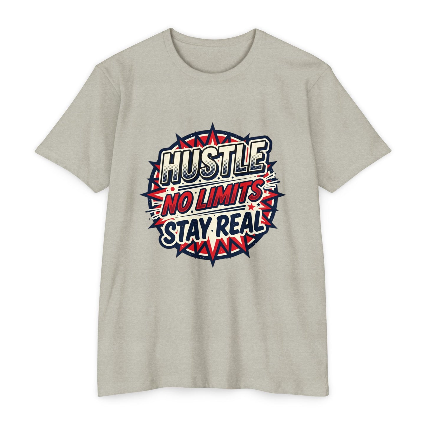 Hustle No Limits Stay Real Graphic T-Shirt