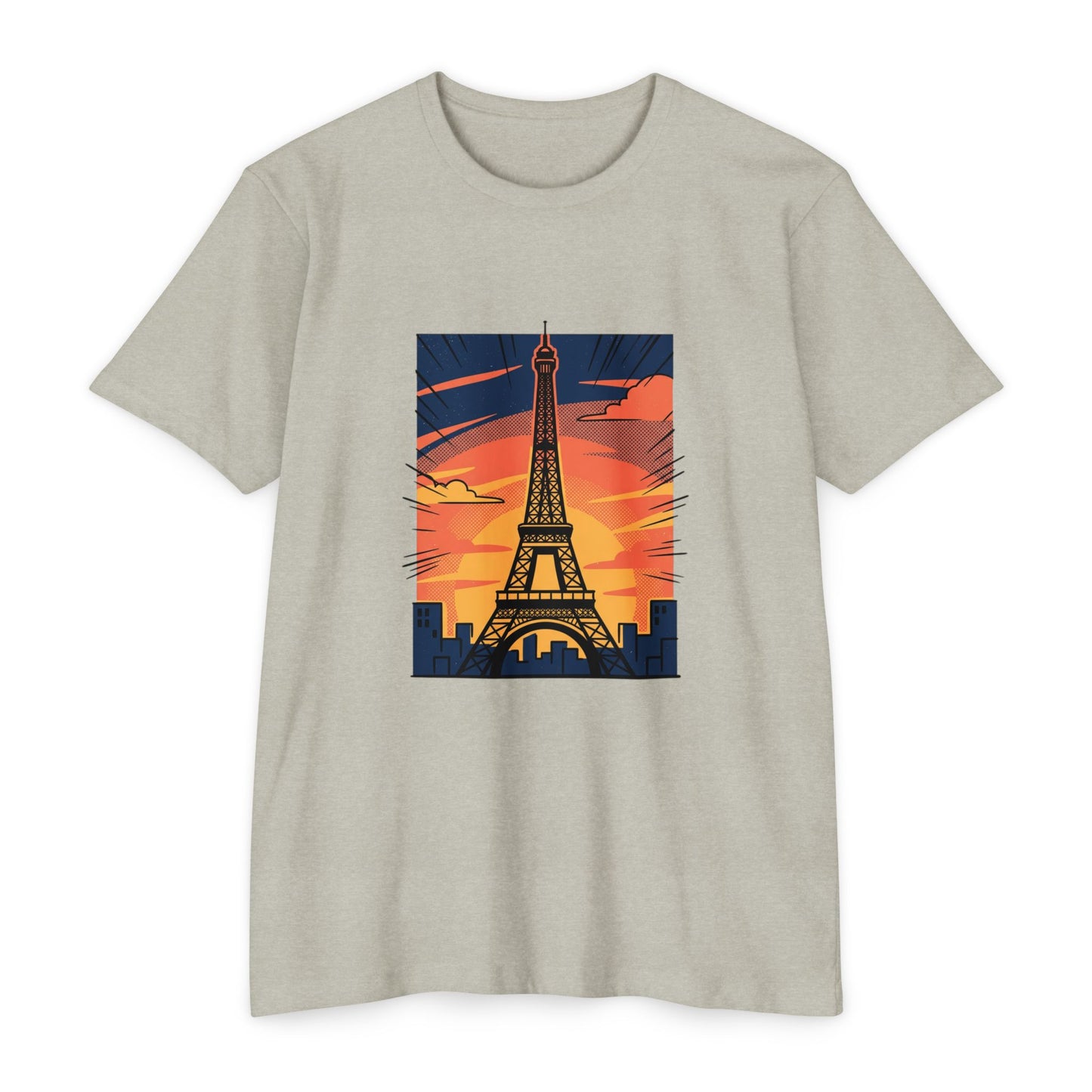 Vintage Paris Eiffel Tower Sunset T‑Shirt