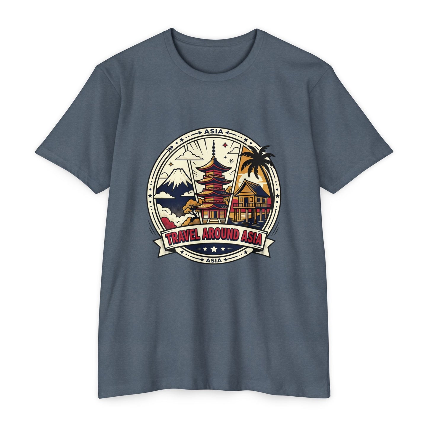 Travel Around Asia Vintage Globe Adventure T-Shirt