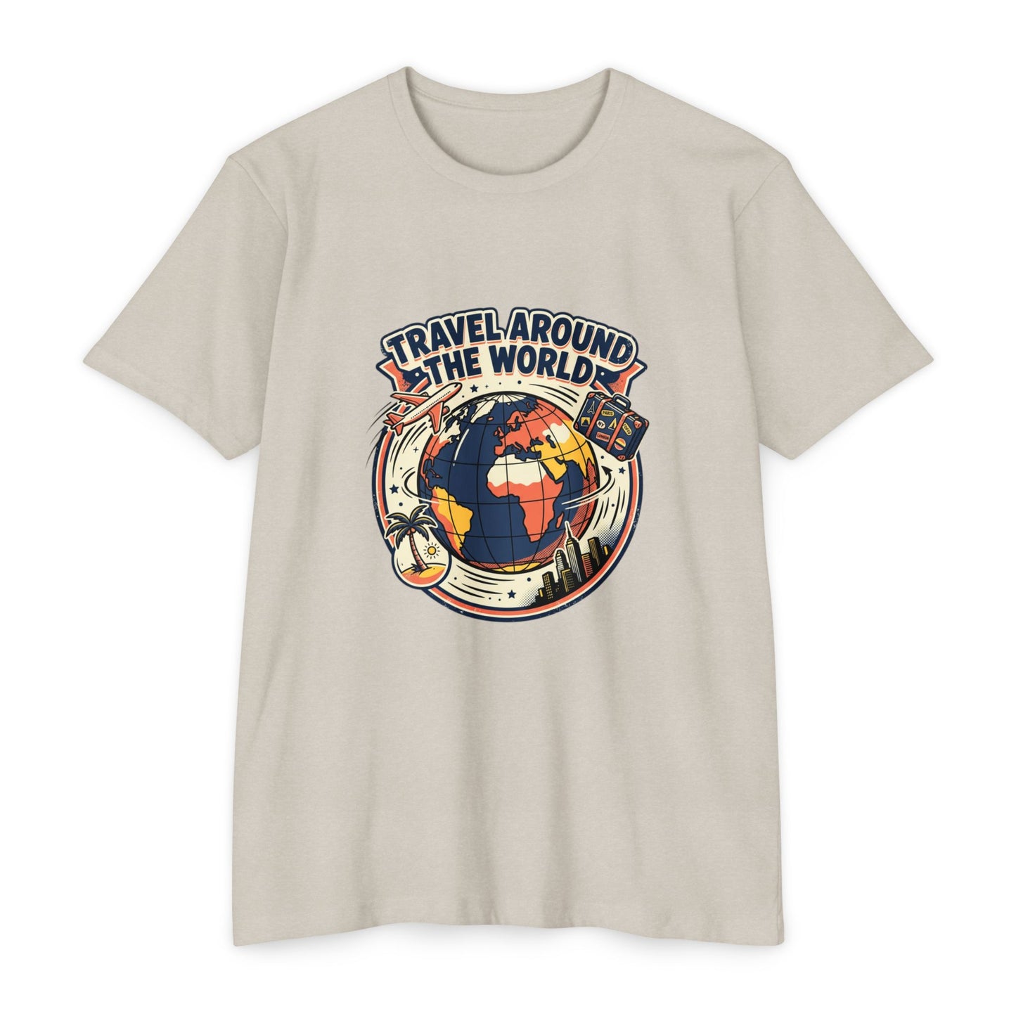 Vintage 'Travel Around the World' Globe Adventure T-Shirt