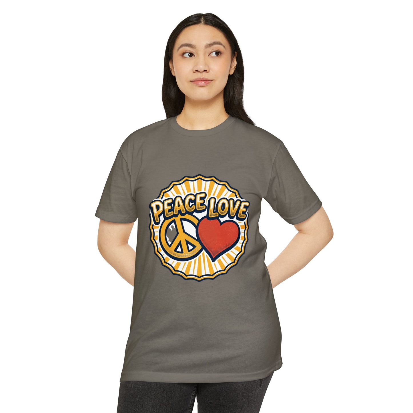 Peace Love Heart T-Shirt – Retro 70s Peace Sign Tee