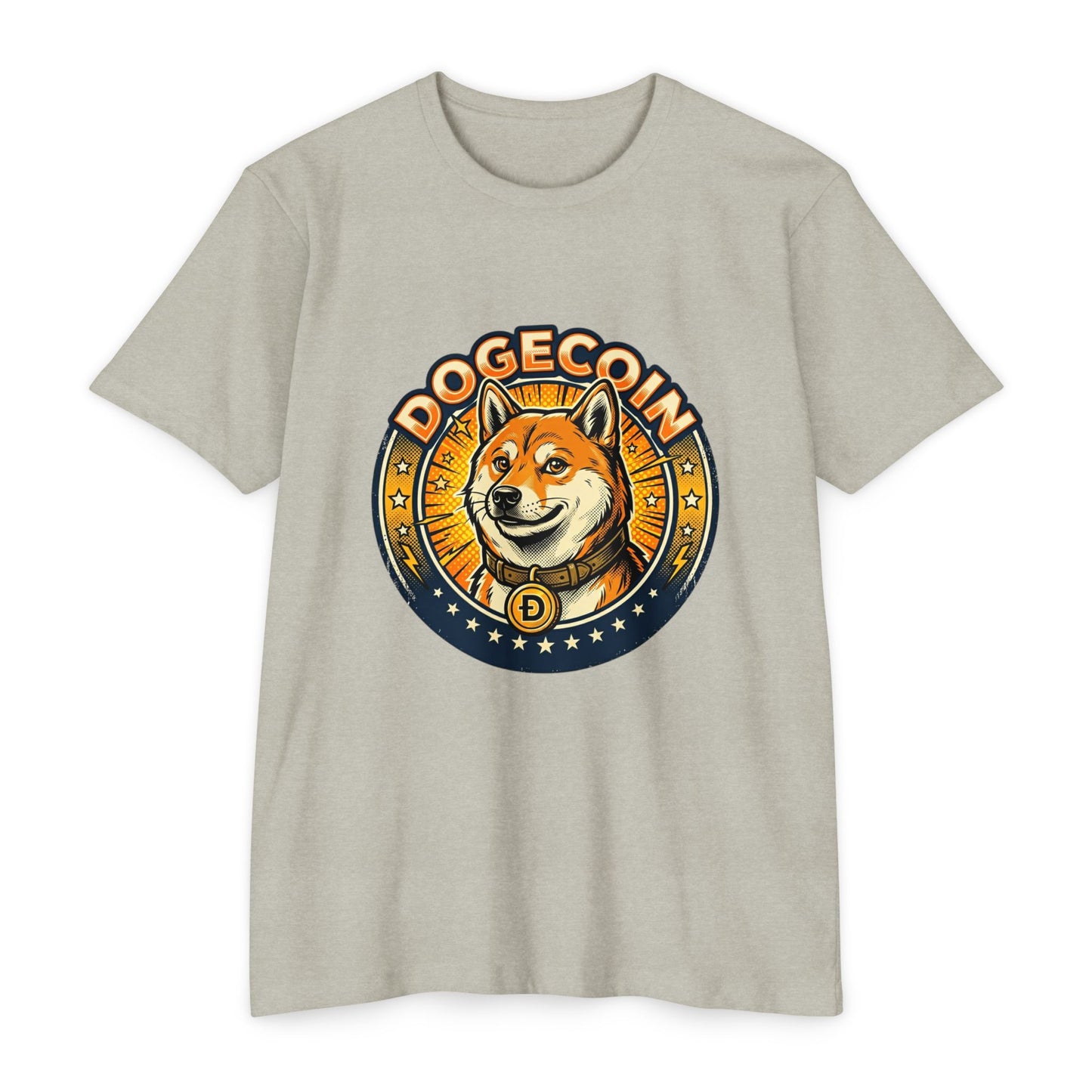 Dogecoin Coin Logo T‑Shirt — Retro Shiba Inu Crypto Tee