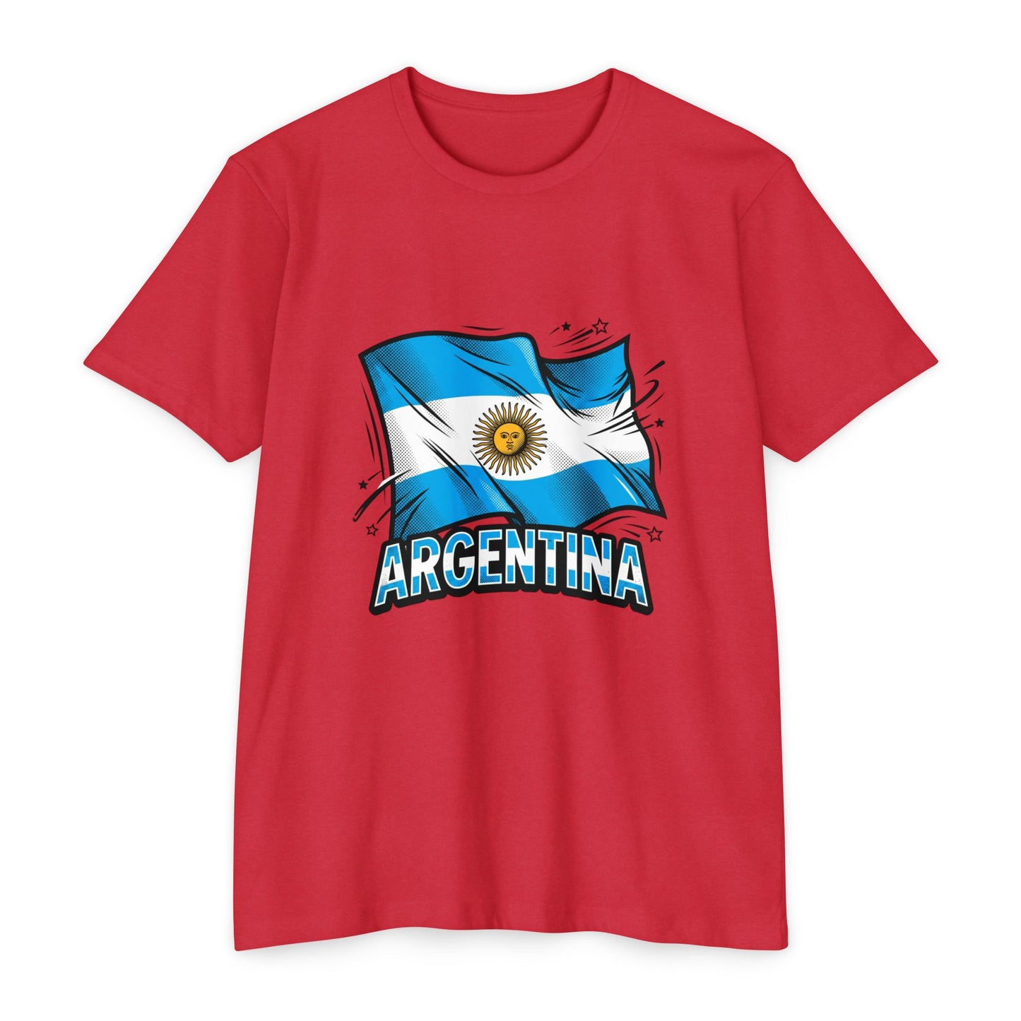 Argentina Flag Waving Graphic T-Shirt