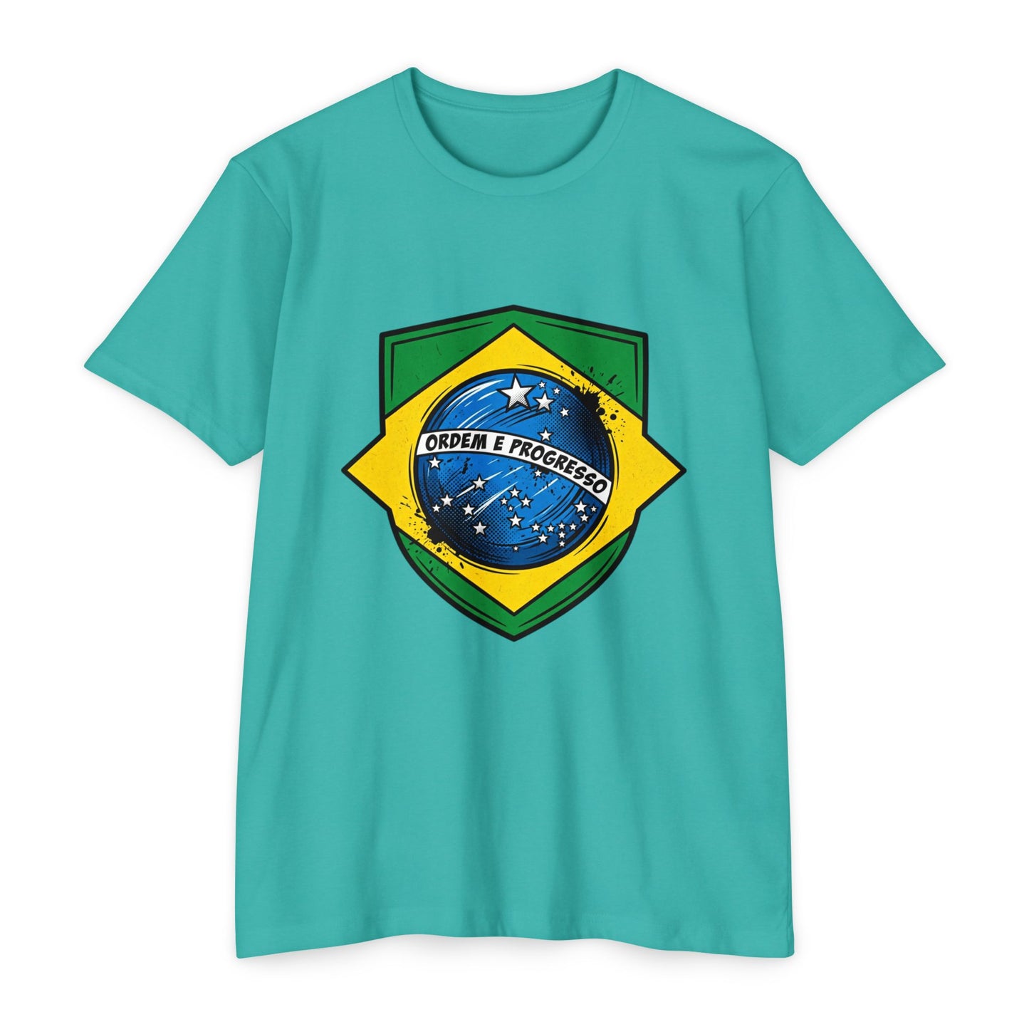 Brazil Flag Crest T-Shirt — Brazilian Soccer/Patriot Pride Tee