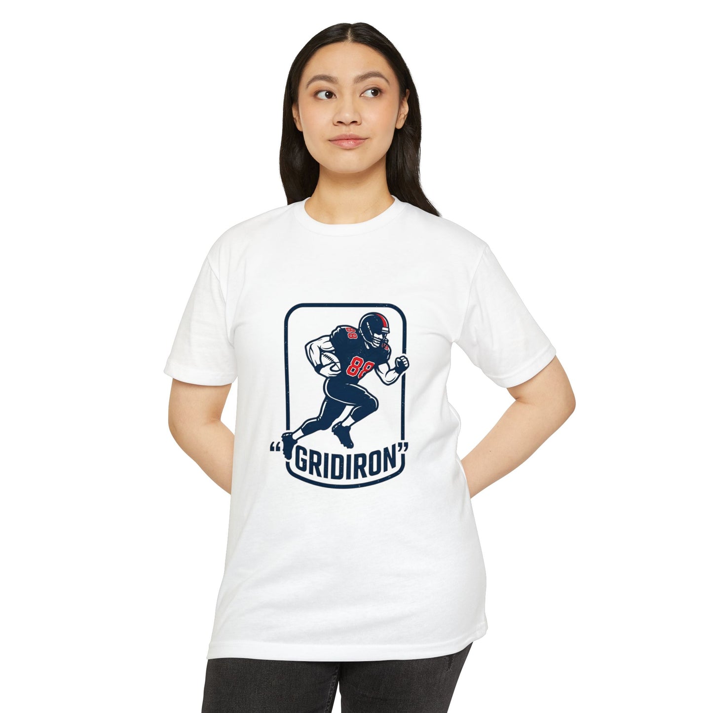 Gridiron Football Player T-Shirt — Retro Helmet Design