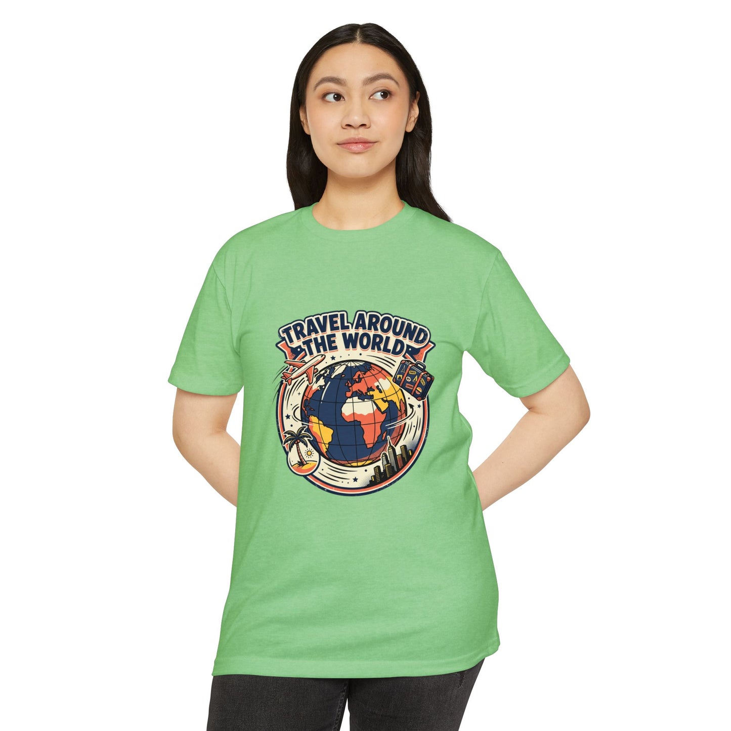 Vintage 'Travel Around the World' Globe Adventure T-Shirt
