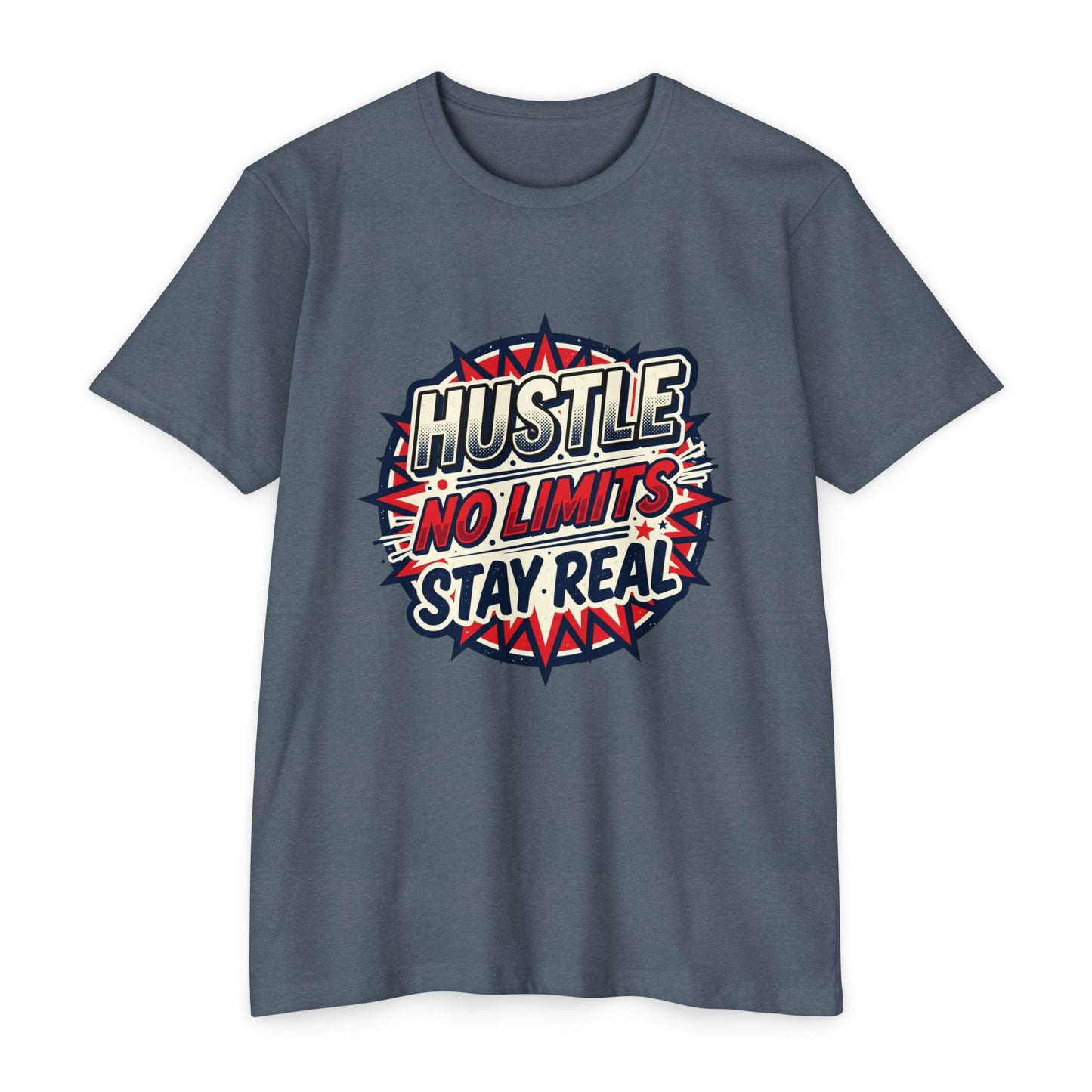 Hustle No Limits Stay Real Graphic T-Shirt