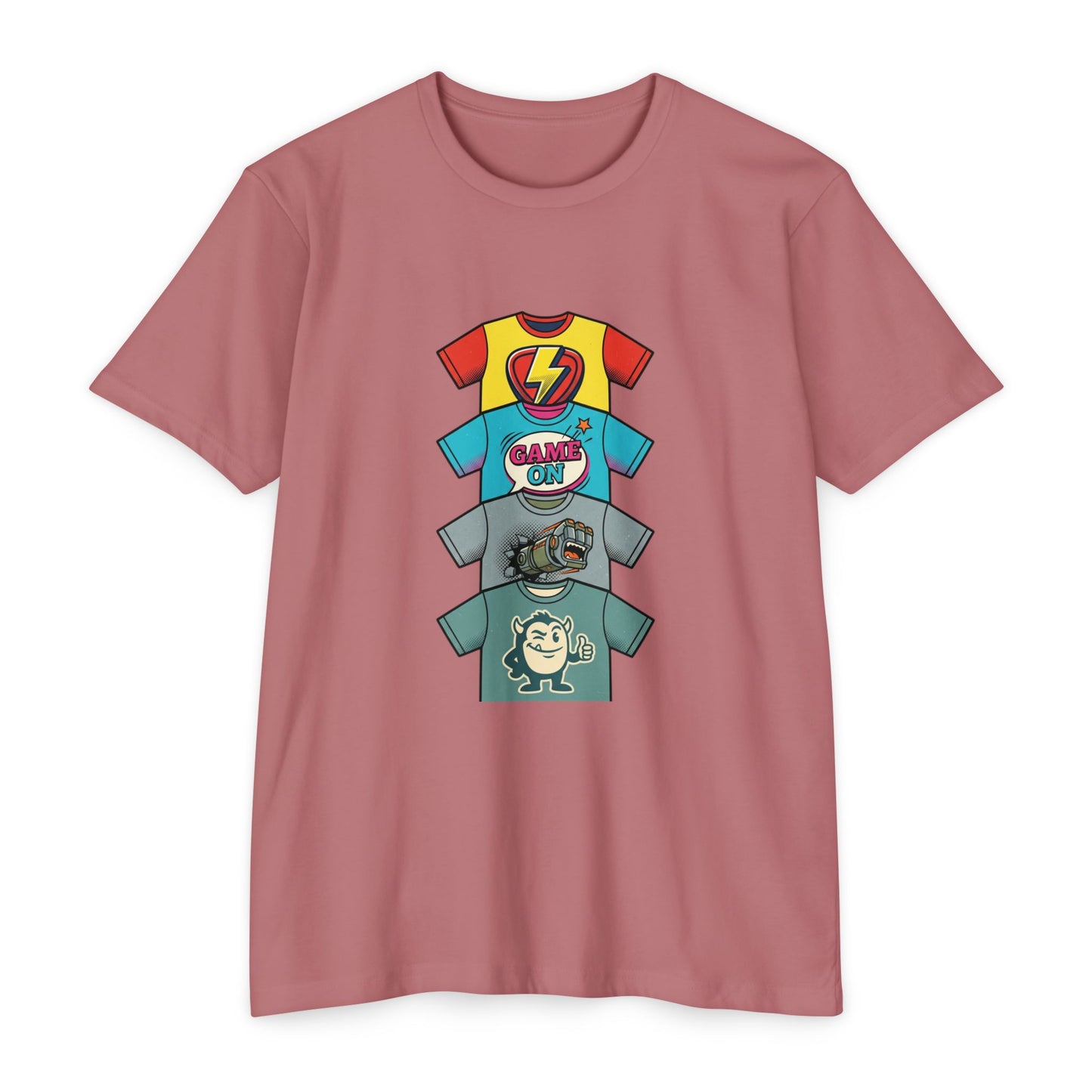 Playful Superhero Gamer Graphic T-Shirt