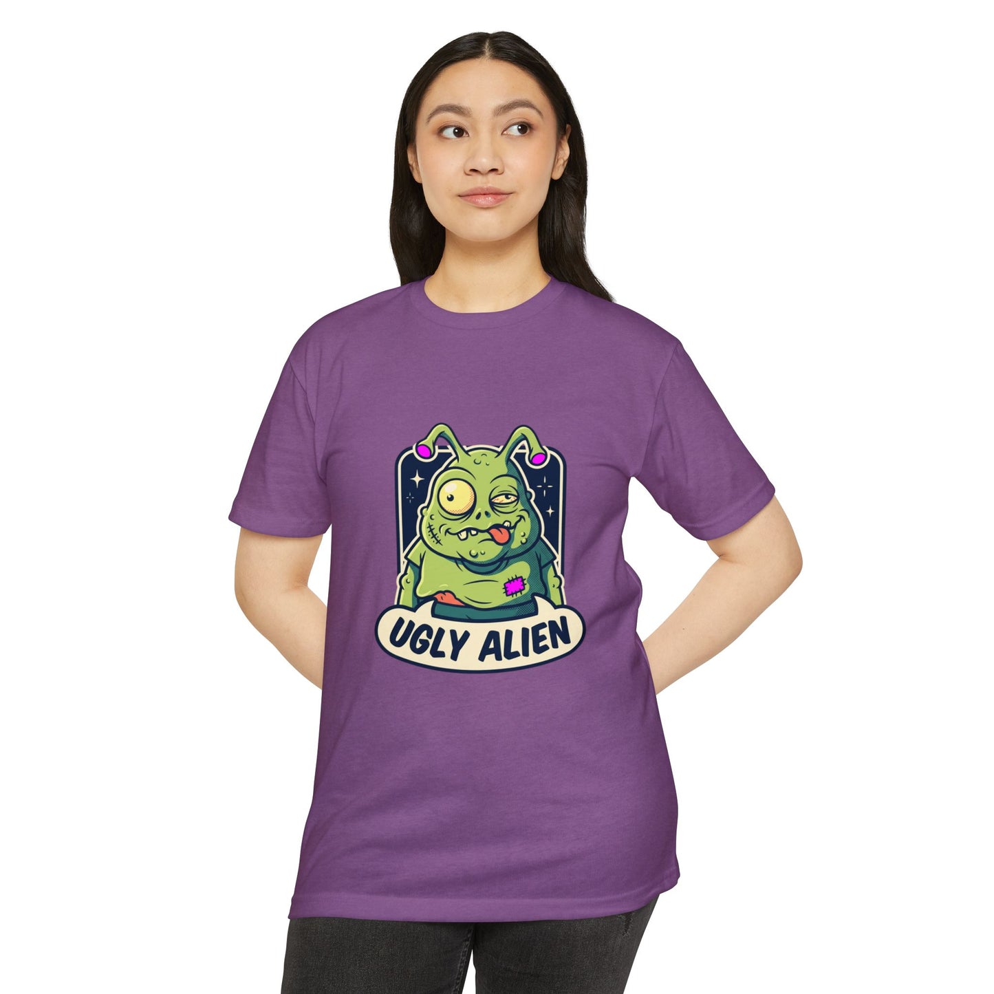 Funny Cute Green Alien T-Shirt — "Ugly Alien" Graphic Tee