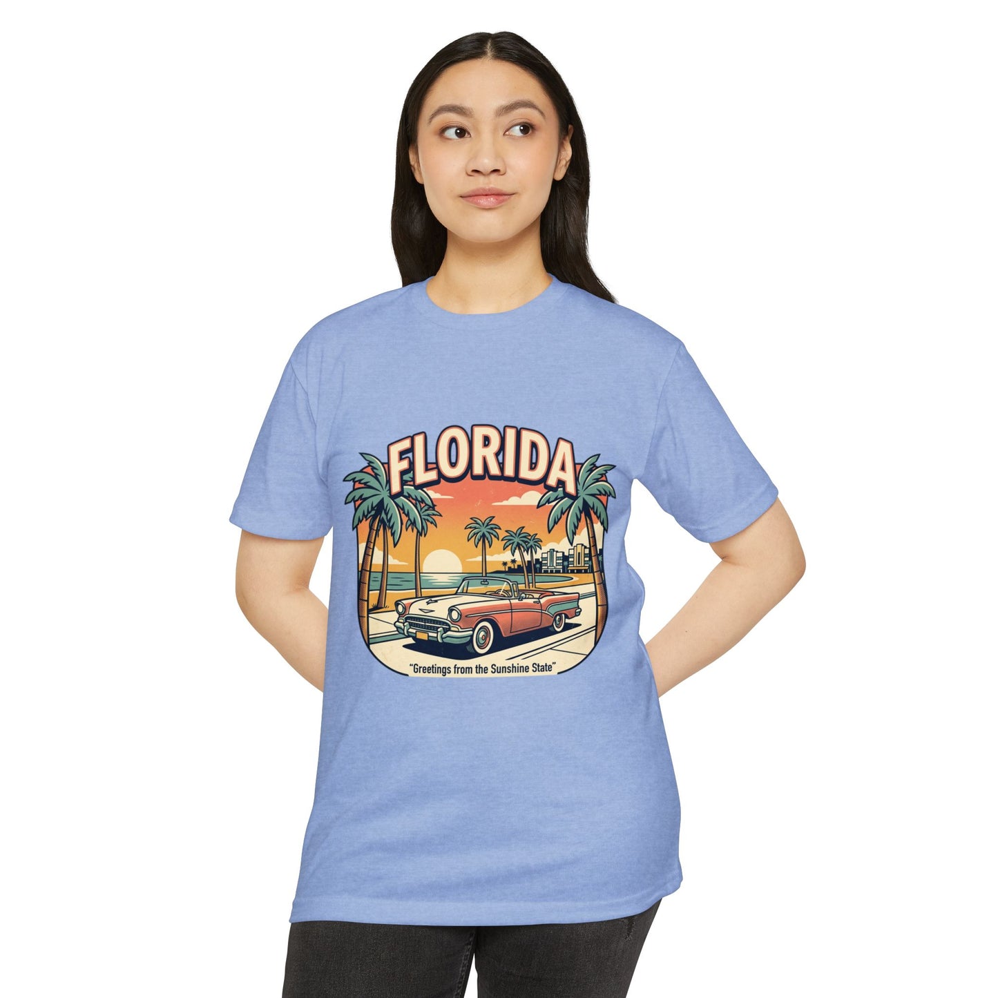 Florida Vintage Sunset T-Shirt — "Greetings from the Sunshine State"