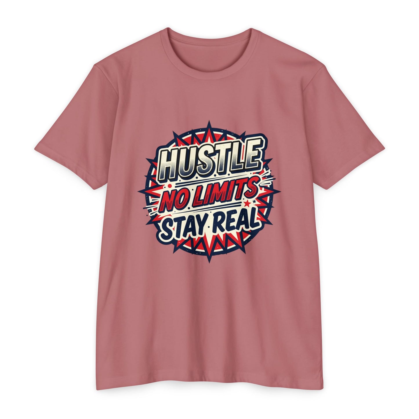 Hustle No Limits Stay Real Graphic T-Shirt