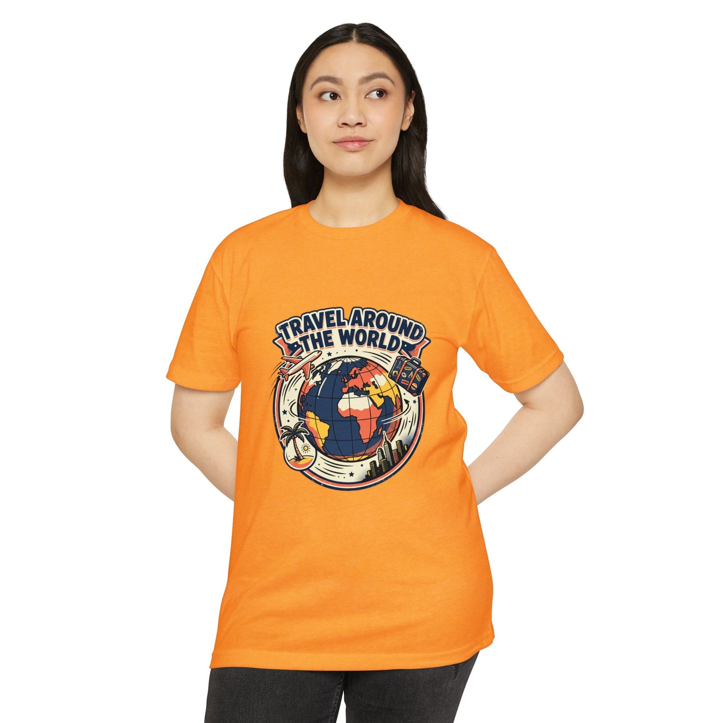 Vintage 'Travel Around the World' Globe Adventure T-Shirt