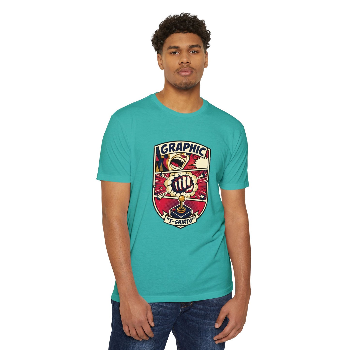 Vintage Gamer Logo T-Shirt — Fist & Joystick Retro Graphic Tee