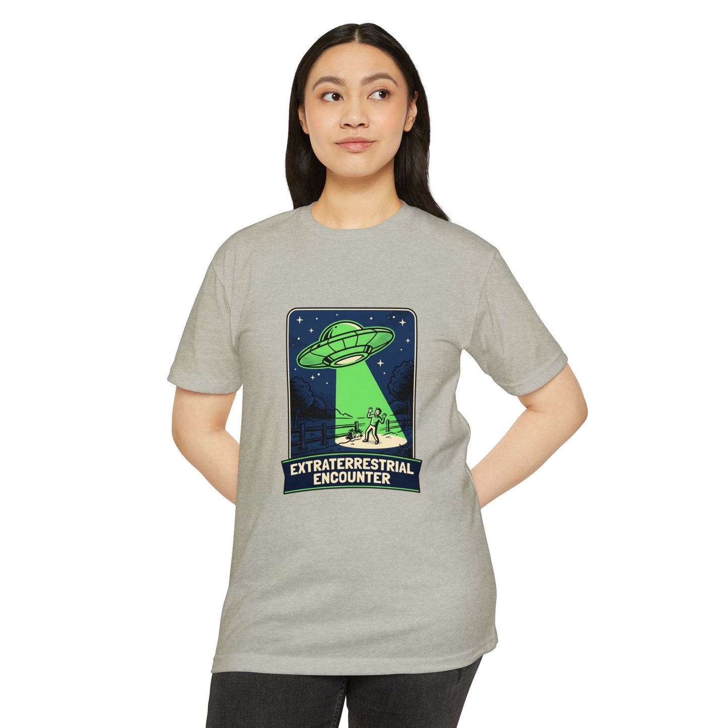 Alien Abduction T-Shirt — “Extraterrestrial Encounter” Vintage UFO Graphic
