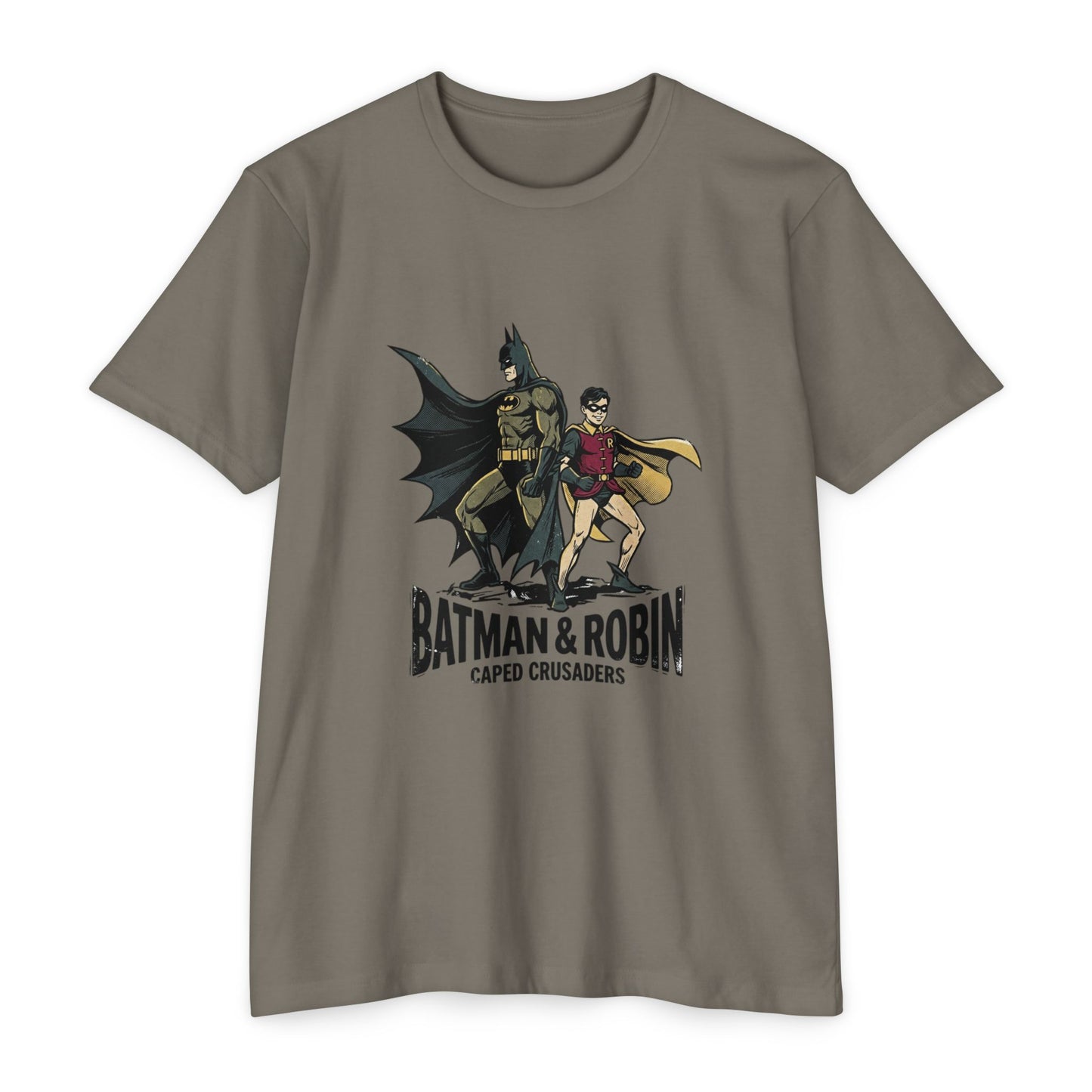 Batman & Robin Caped Crusaders Vintage Superhero T-Shirt