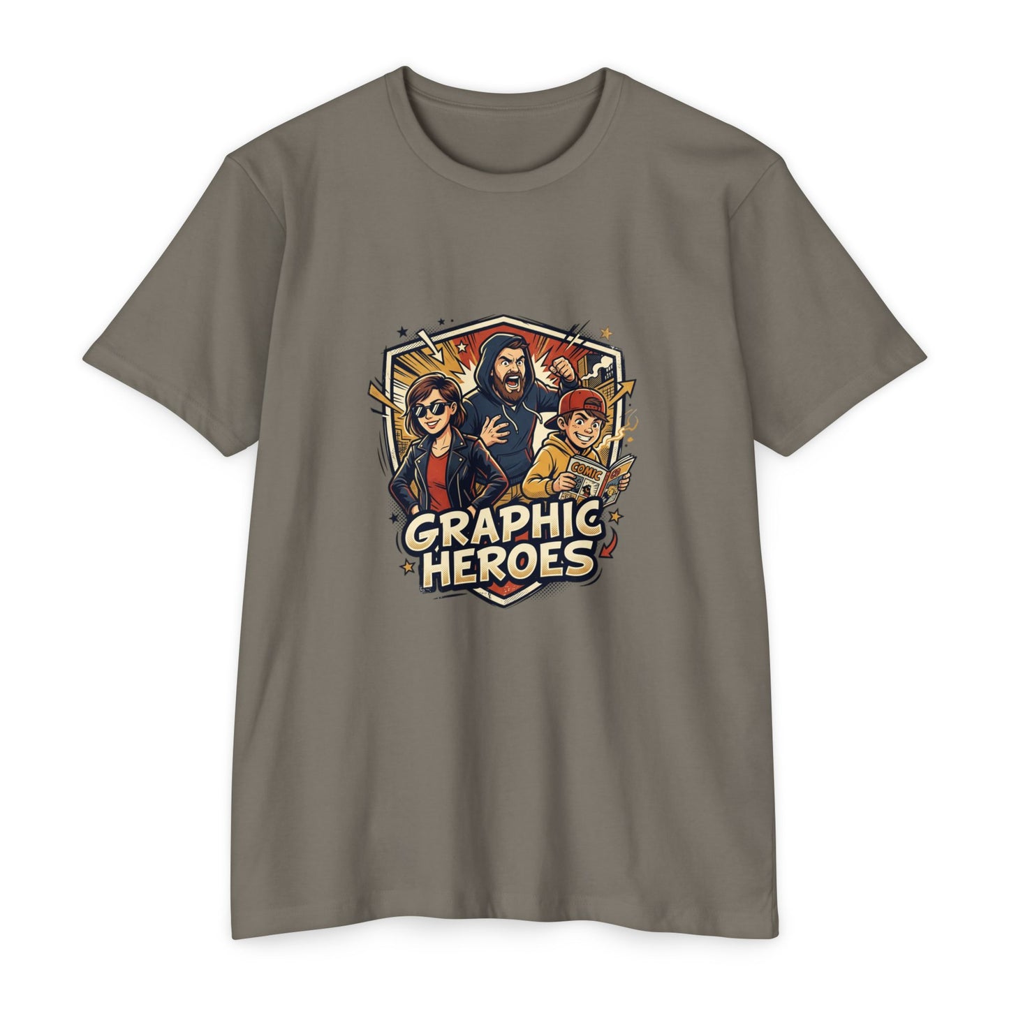 Retro Comic Heroes T-Shirt — Graphic Crew Tee