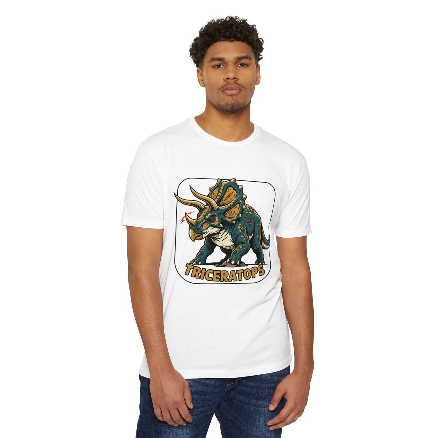 Triceratops Graphic T-Shirt — Retro Dinosaur Tee for Kids & Adults
